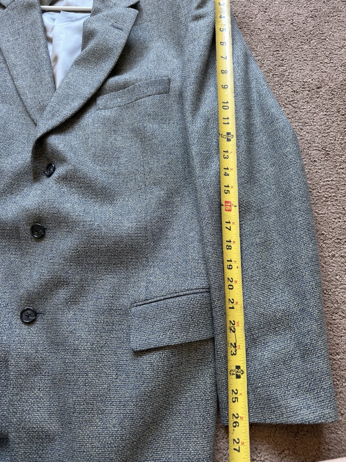 Givenchy Monsieur Blazer 46L Gray Wool Silk Sport Coat 3 Button Made in Italy