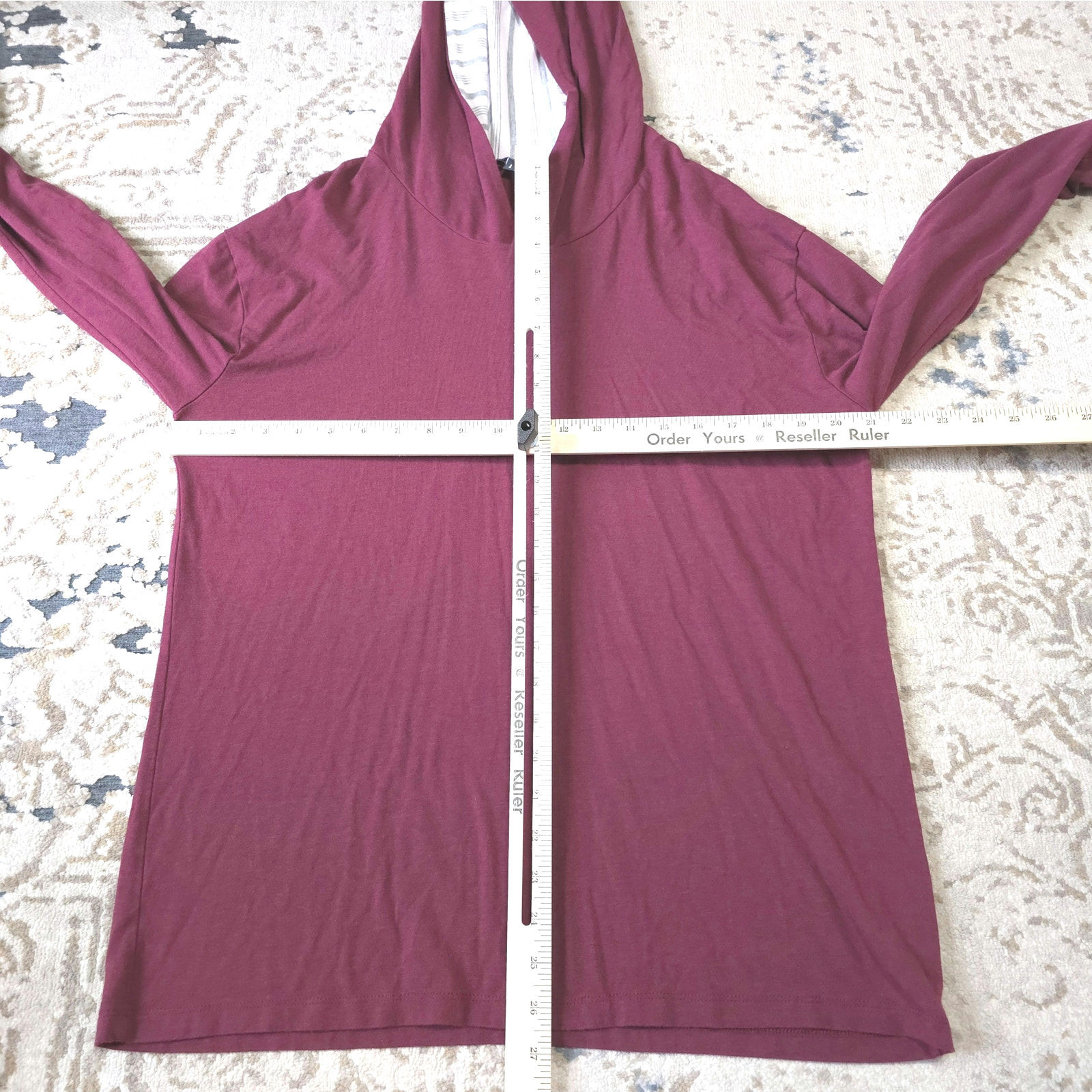 Two Blind Brothers Long Sleeve Hoodie Mens Size L Maroon Color Rayon From Bamboo