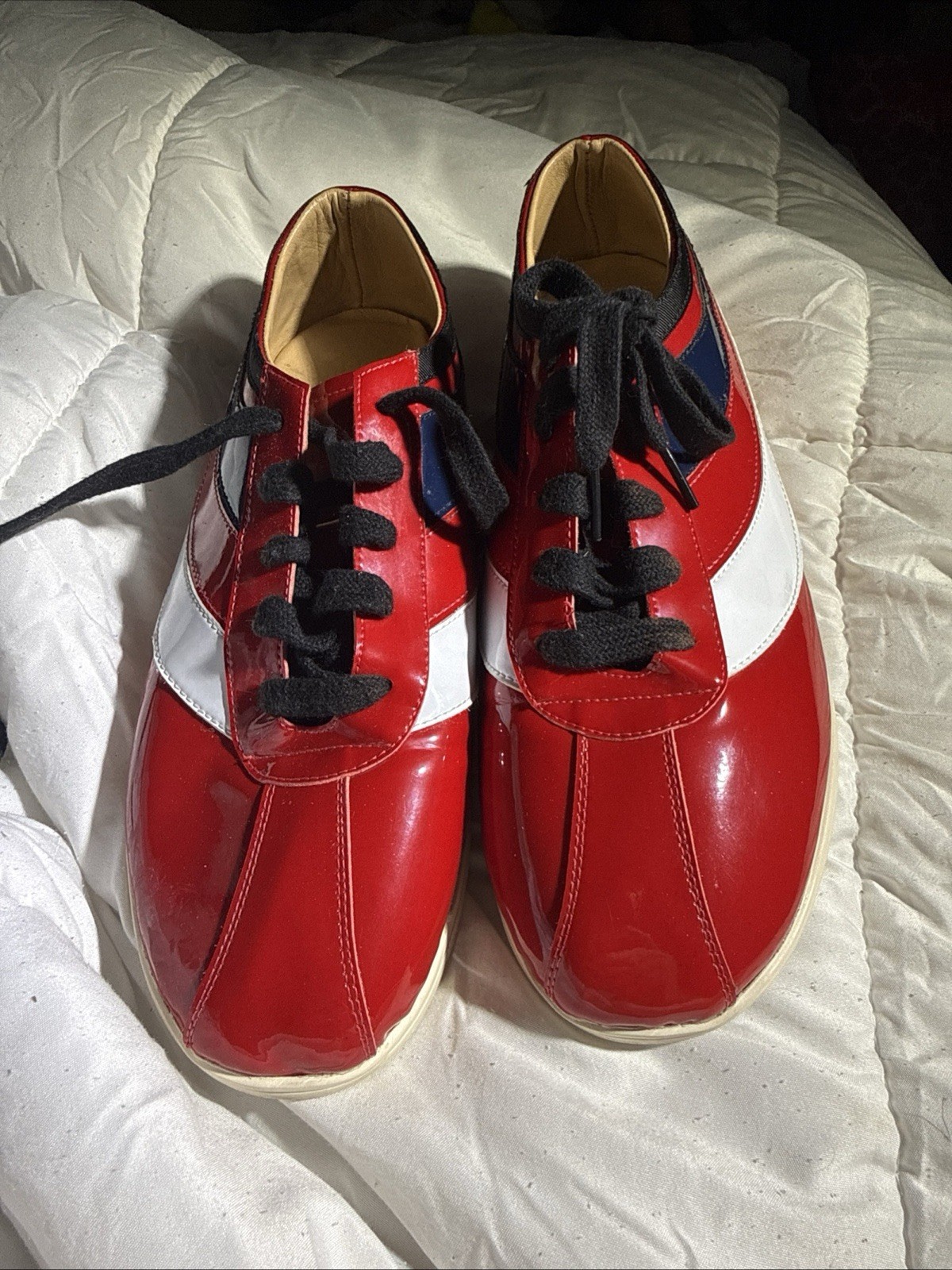 Gucci Falacer Hebron Web Patent Leather. U.S Size 7 men 8 women EU 41 Red Multi