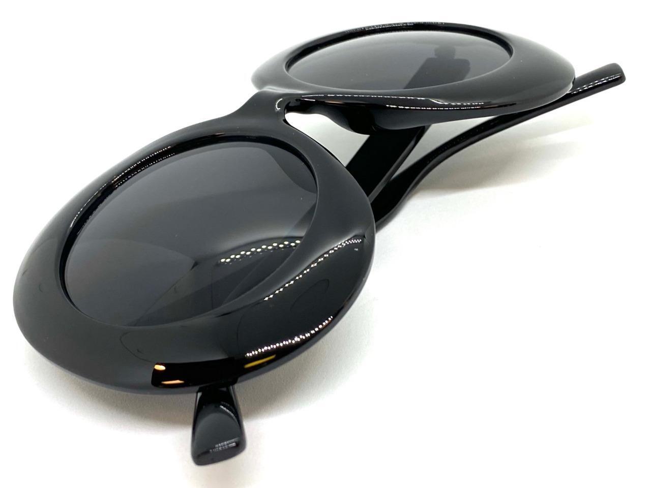 OVERSIZED EXAGGERATED Vintage Retro SUNGLASSES Large Big Funky Round Black Frame