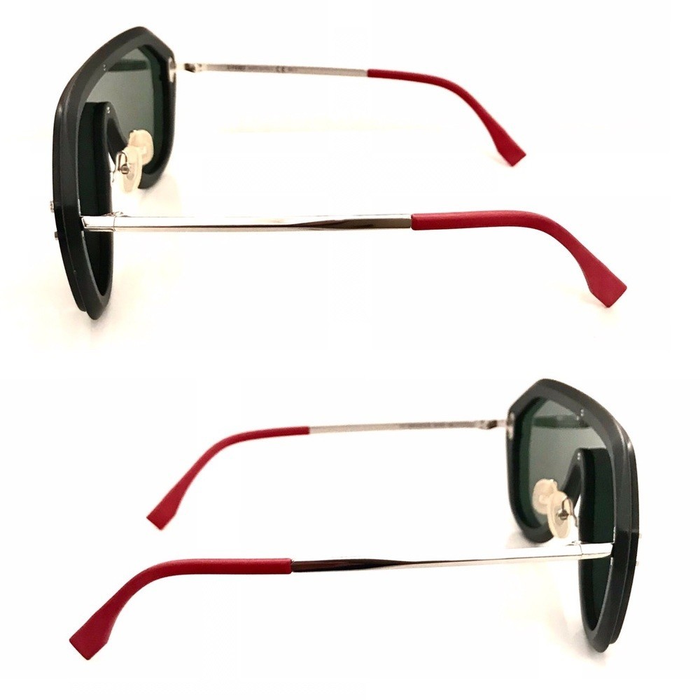 Fendi Men FF M0039/G 807 XR Shield Plastic Black Sunglasses