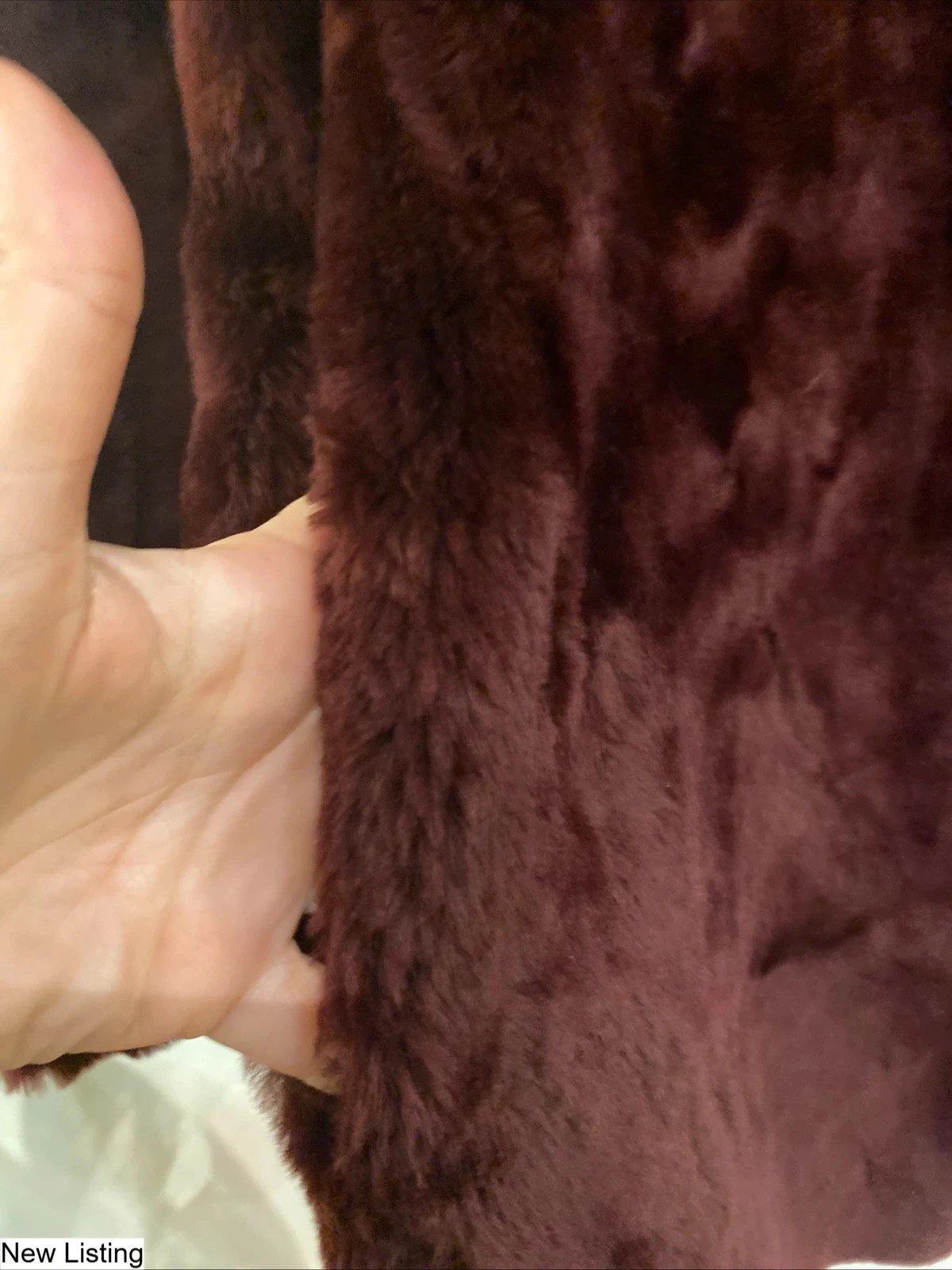 Theory Clarene reversible sheepskin short fur jacket M in claret red NEW #demure