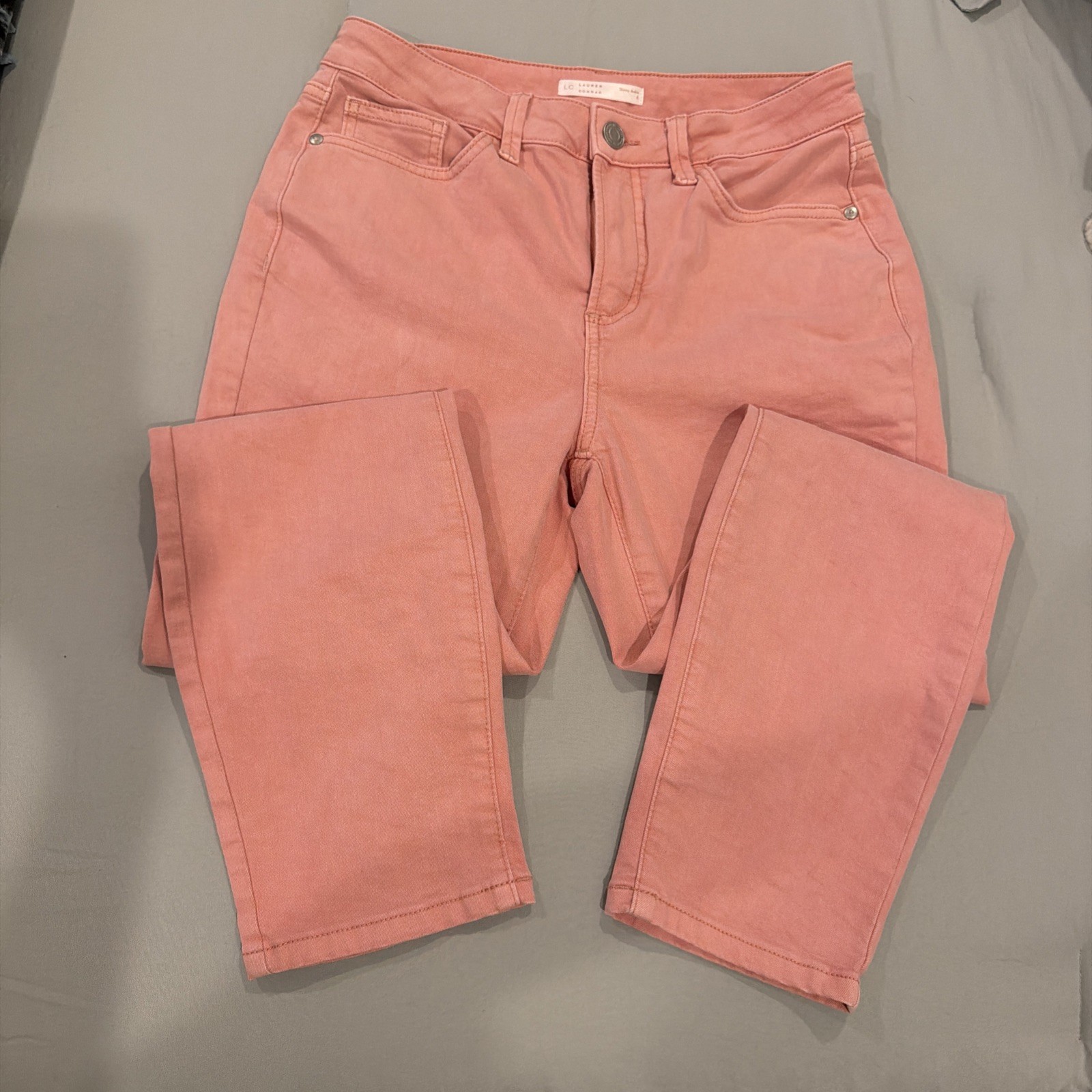 LC Lauren Conrad Dusty Rose Pink Cropped Ankle Skinny Jeans with Raw Hem
