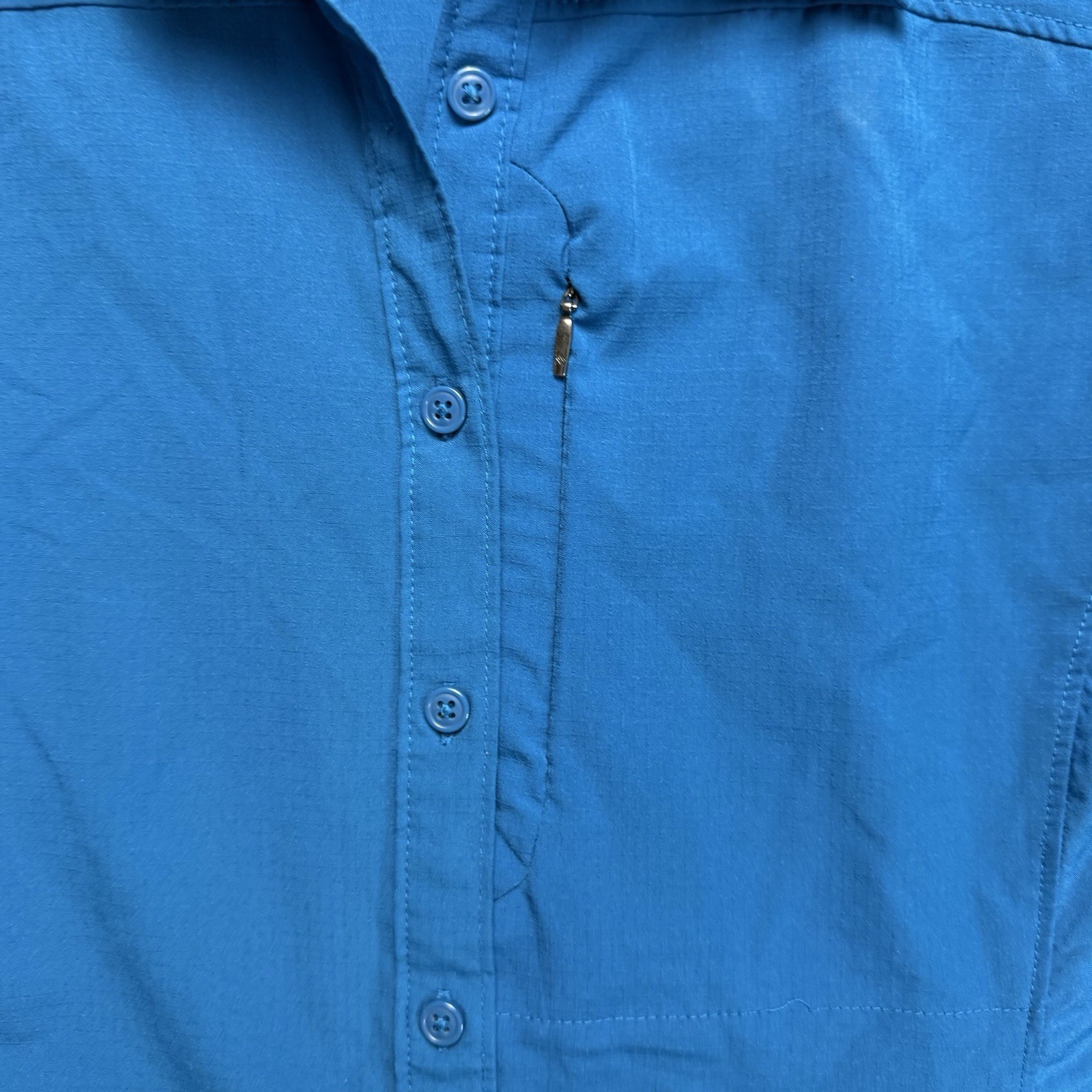 Columbia Shirt Womens Size L Blue Omni Shade UPF 40 Sleeveless Button Vented