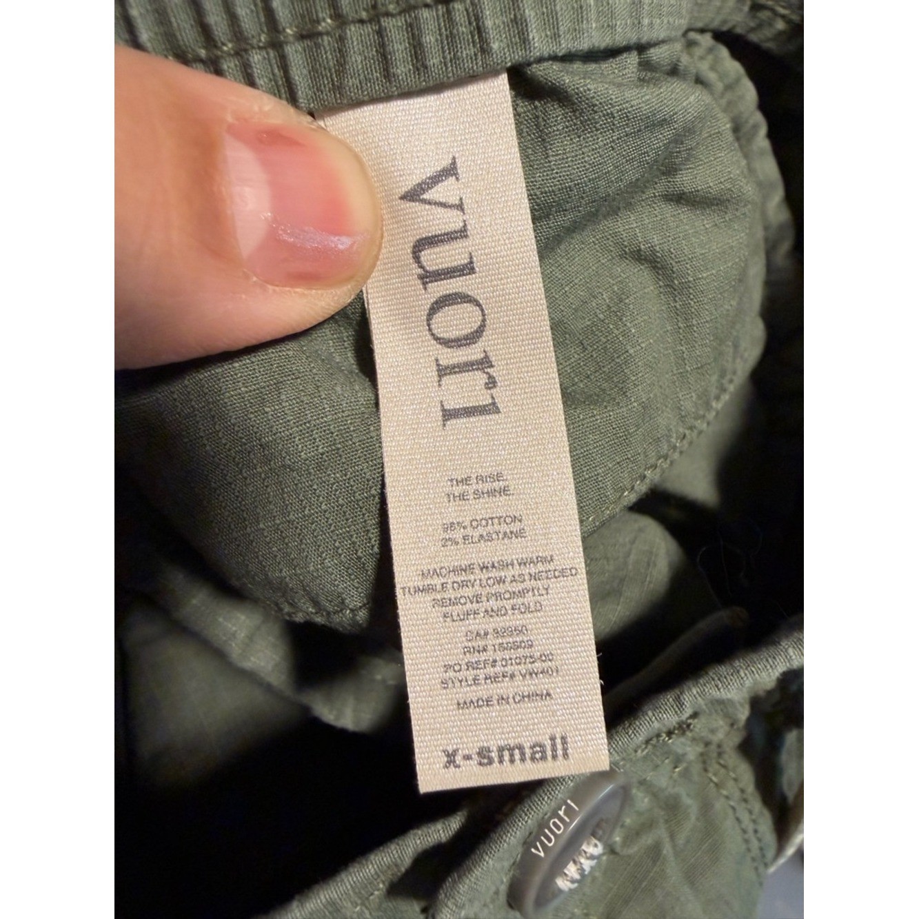 Vuori Ripstop Pants Size XS Drawstring Zipper Pocket
