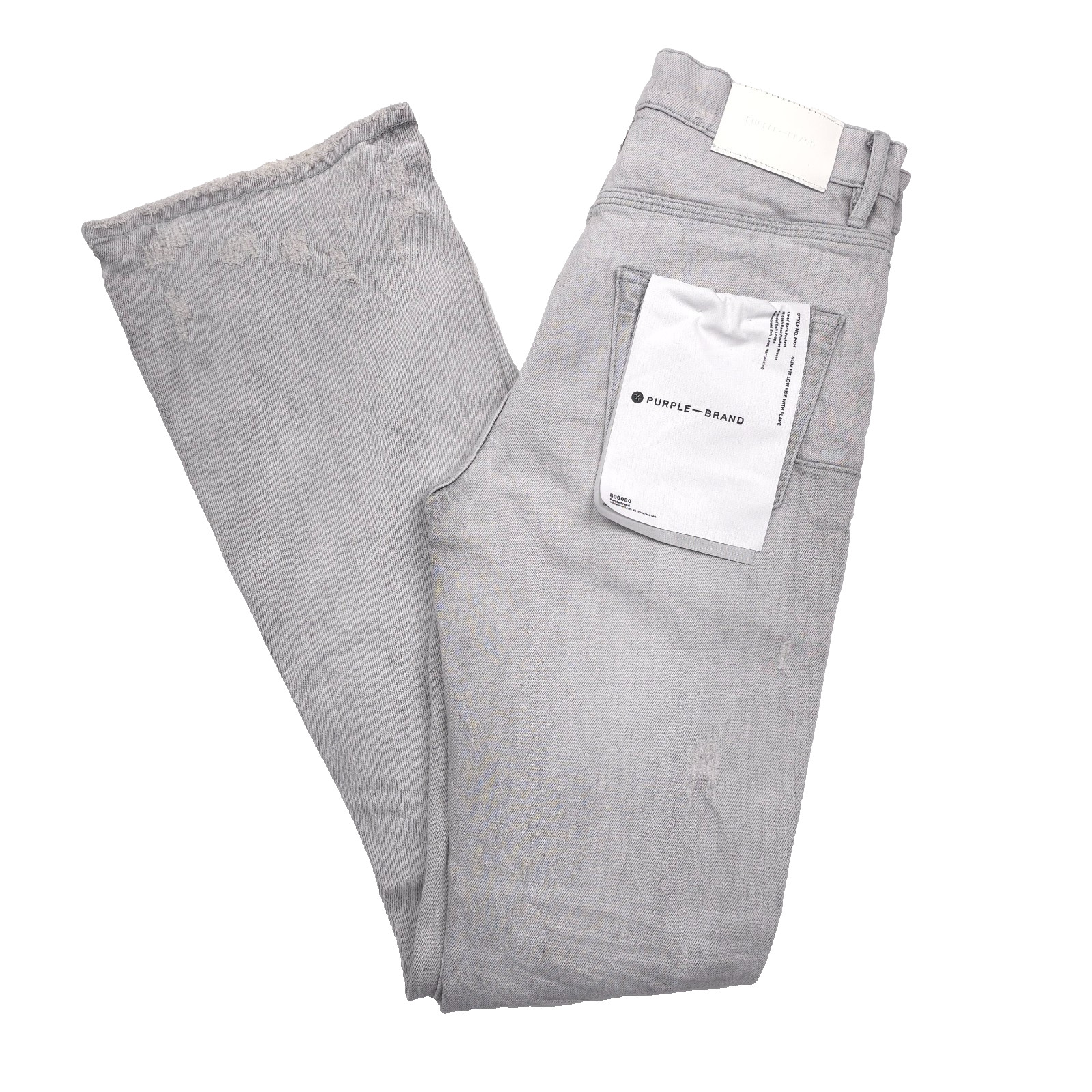 $320 Purple Brand P004 Slim Distressed Gray Flared Blowout Jeans Mens Size 30