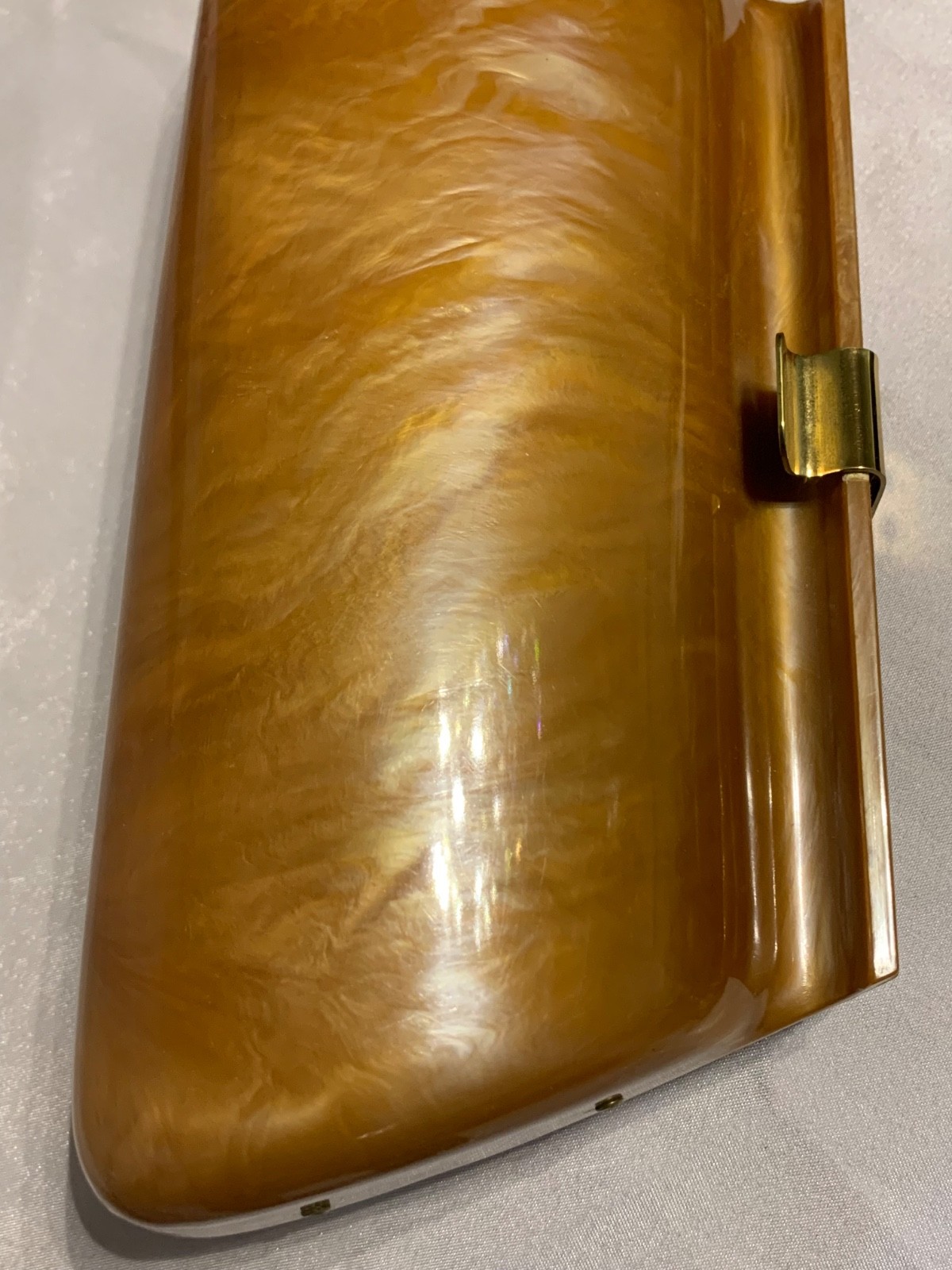 ART DECO Butterscotch TORTOISESHELL AMBER TONE BAKELITE LUCITE Clutch Purse