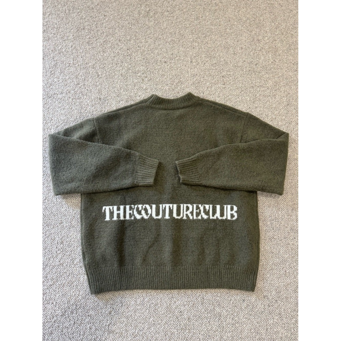 The Couture Club Size XL COPYRIGHT BRUSHED KNIT JUMPER in Khaki