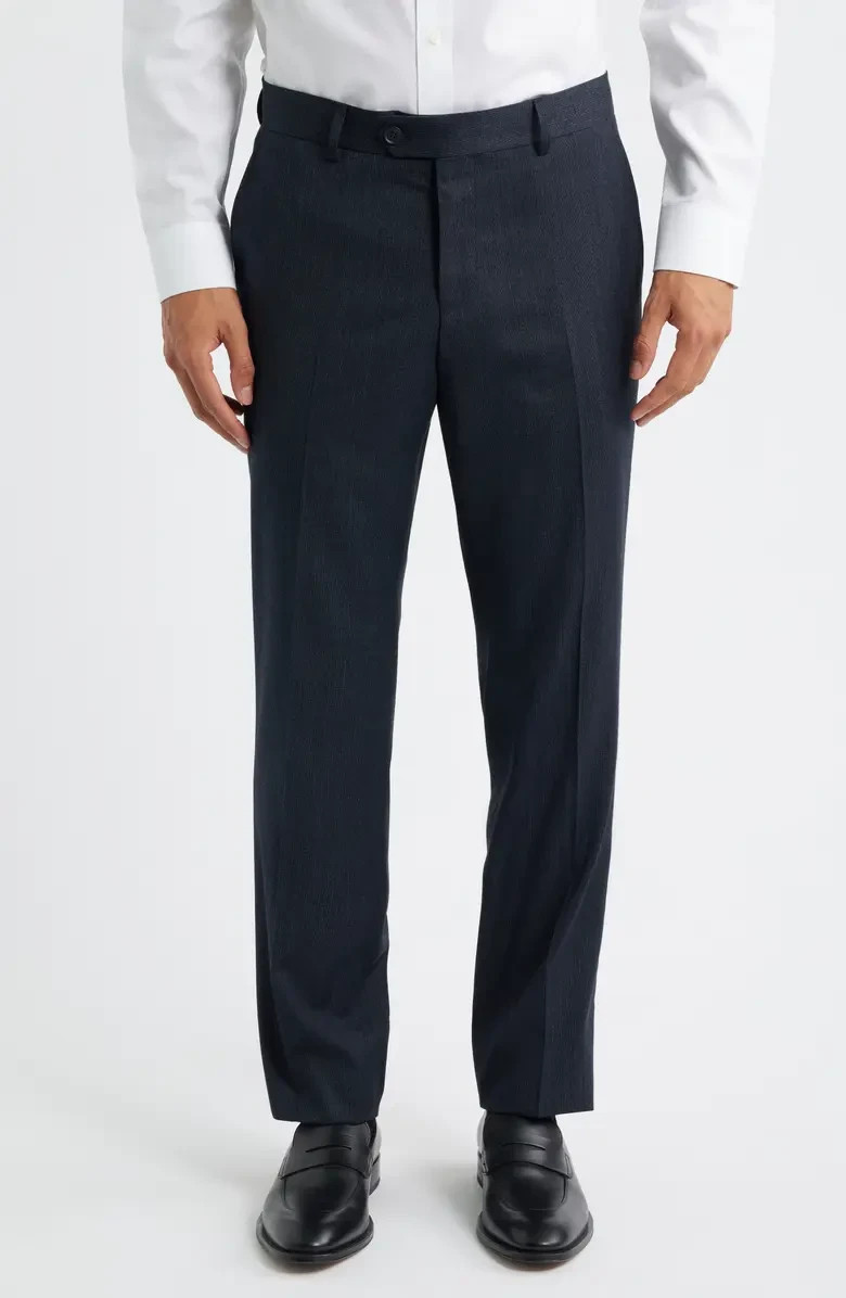 HUGO BOSS Huge Slim Fit Stretch Wool Blend Suit, Blue Mélange, Size 44 R