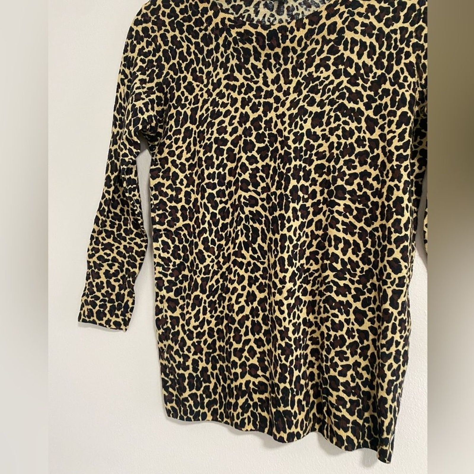 J.Crew Classic Tippi Leopard Print Merino Wool Sweater Size X-Small
