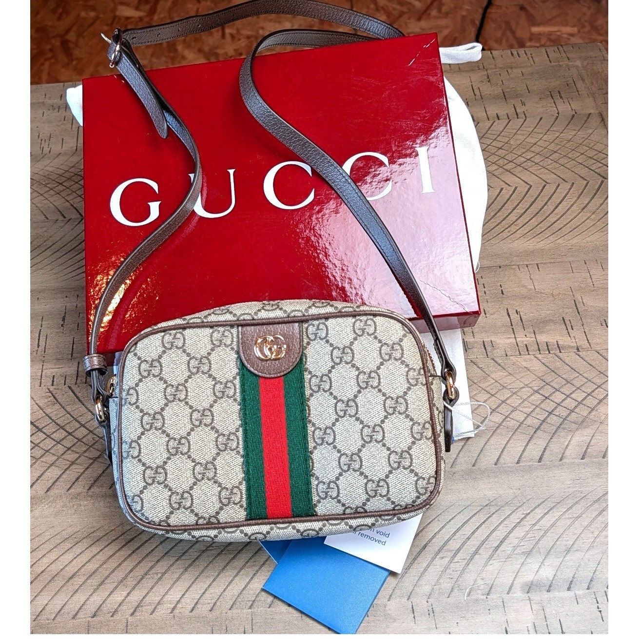 Gucci Ophidia GG Small Shoulder Bag Beige Ebony Canvas 517350