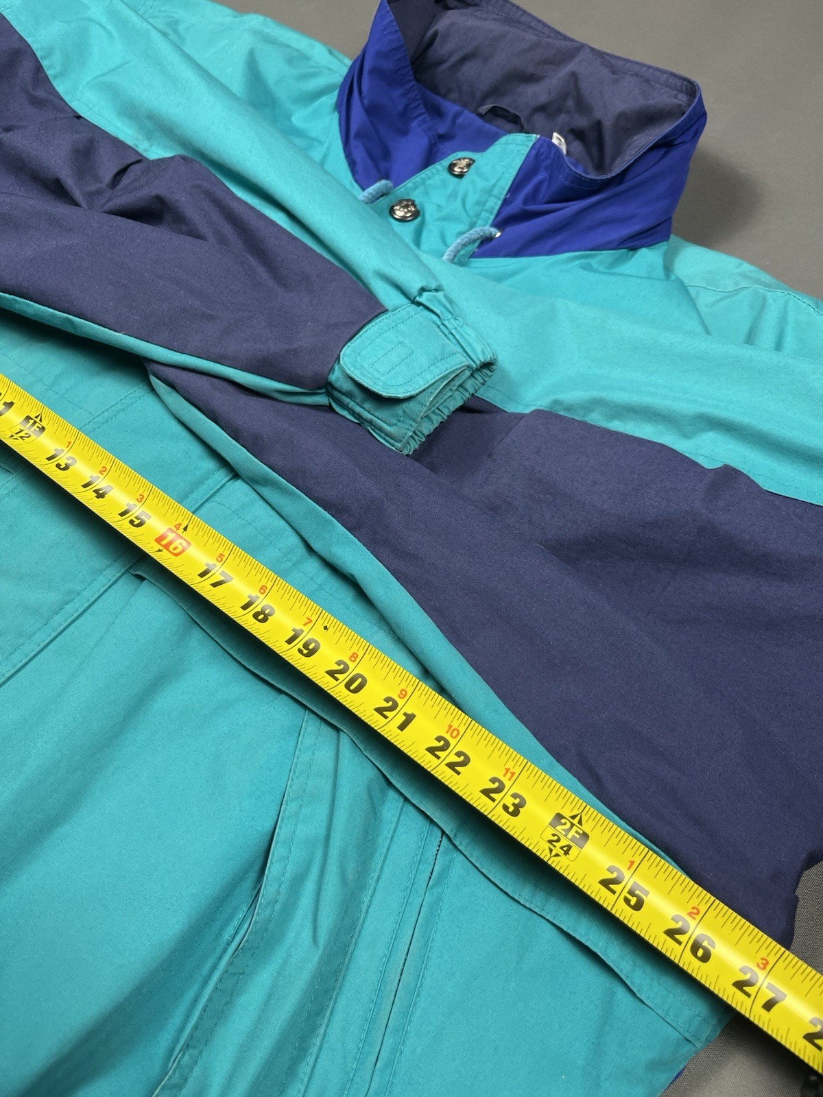 Vintage London Fog Colorblock Waterproof Jacket Mens XL Oversized Nautical Retro