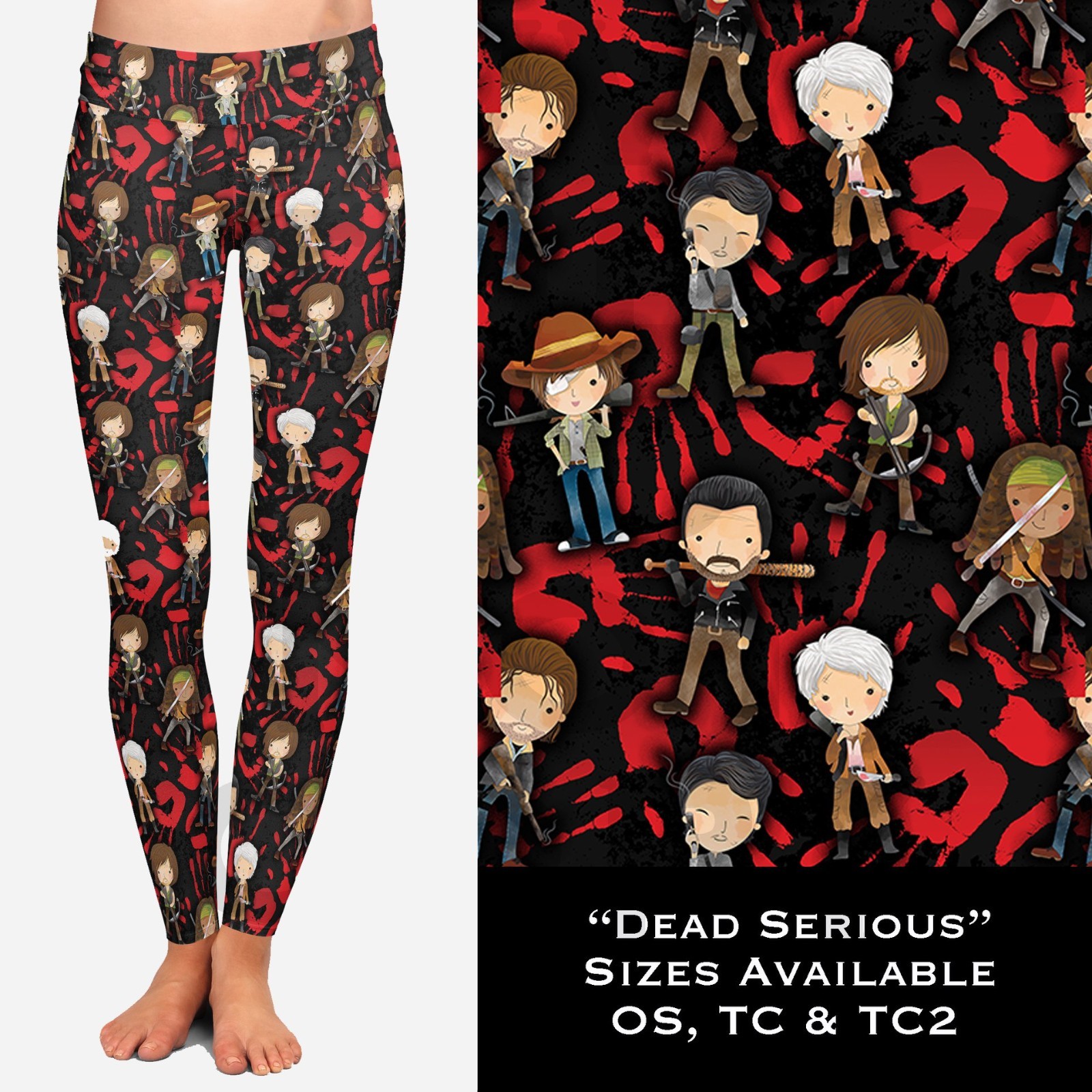 Walking Dead Chibi Dead Serious Capris ||TWD|| Horror || Buttery Soft || OS