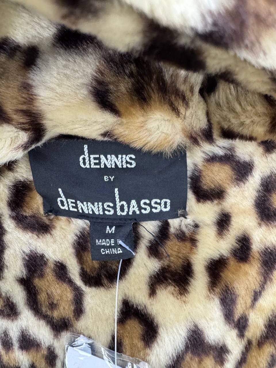 Dennis by Dennis Basso Womens Brown Leopard Print Double Sided Faux Fur Coat M