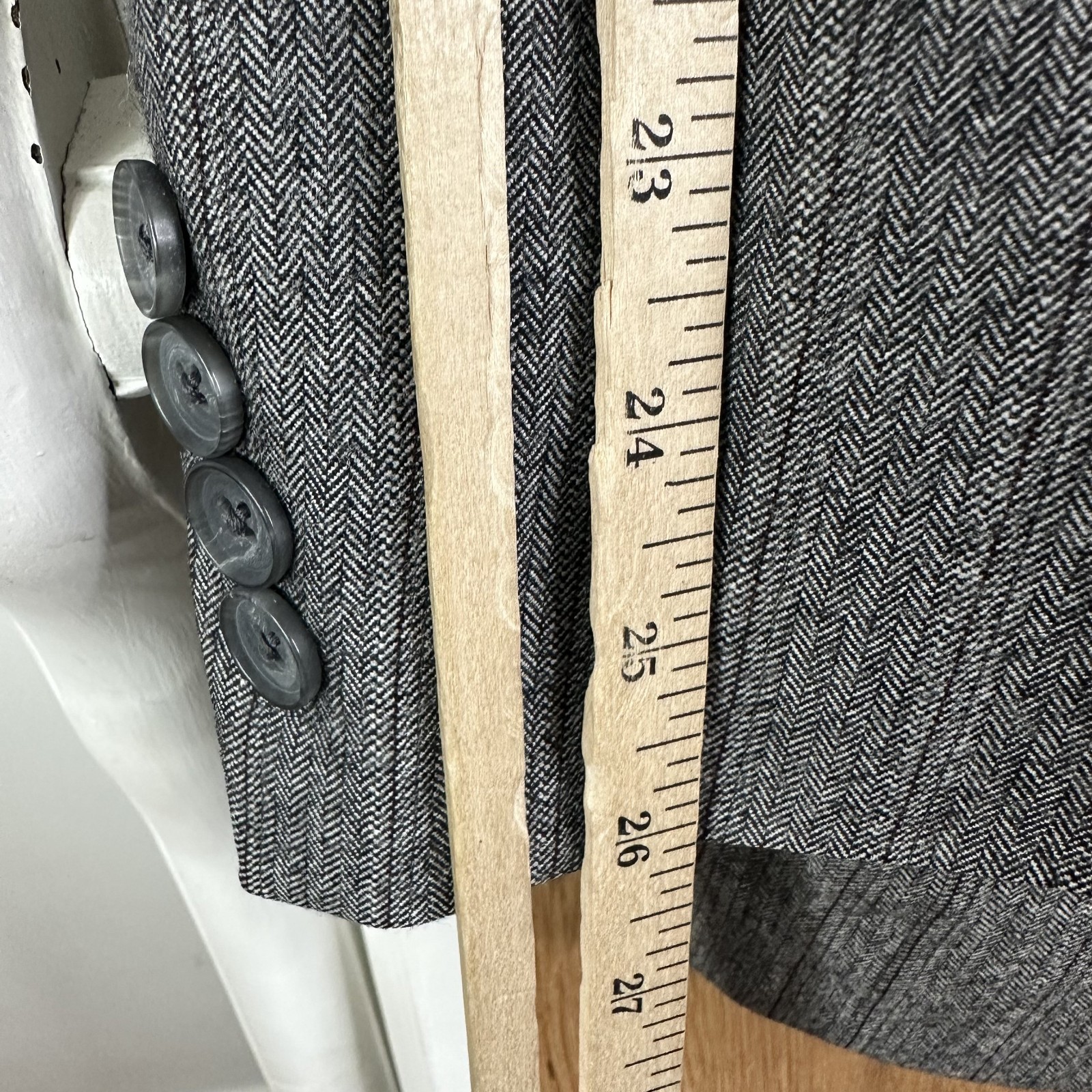 VTG Hart Schaffner Marx Suit Mens 40L Gray Pinstripe 2 Button Wool 34×32 Tweed