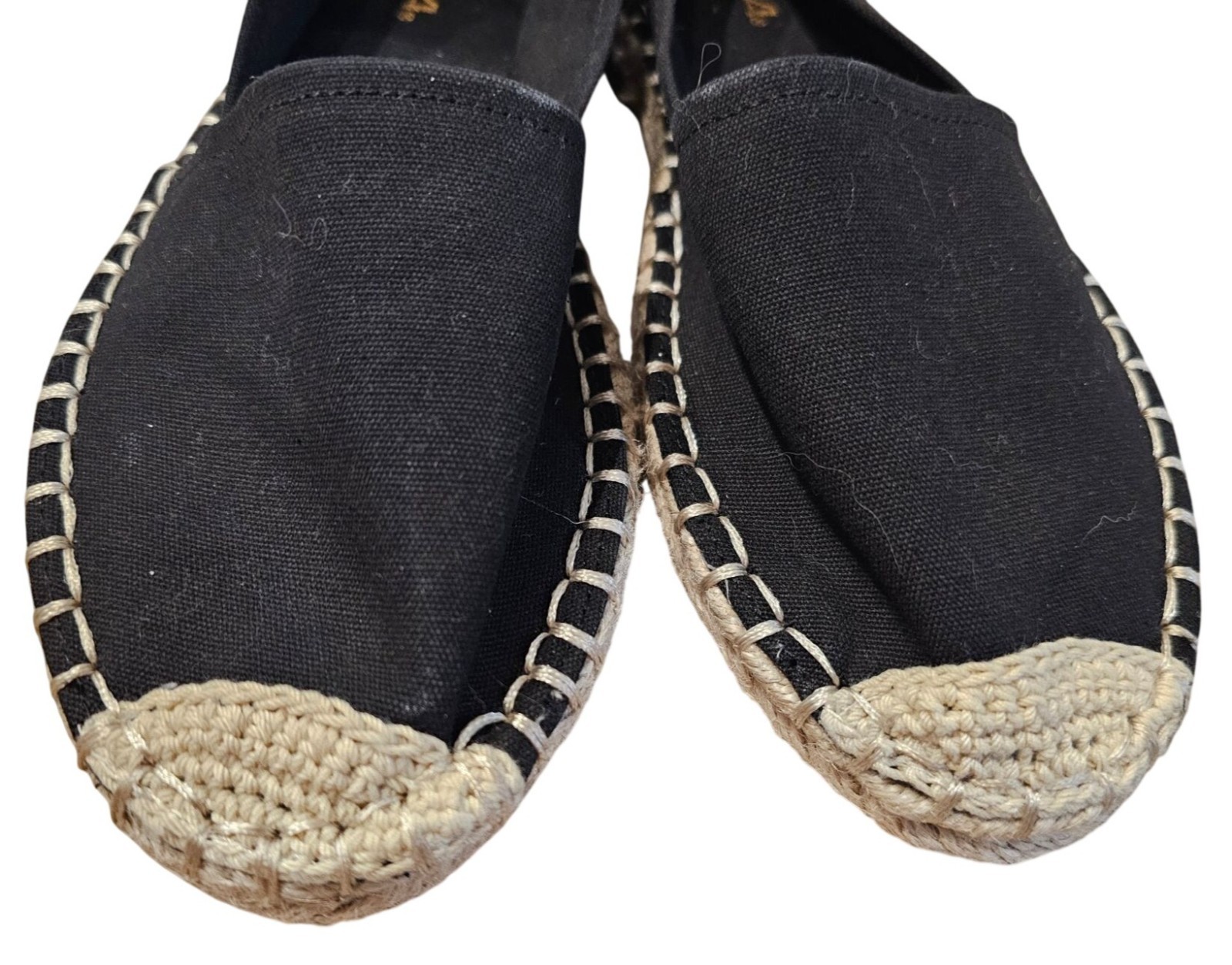 SODA Felix Slides Espadrilles Black Canvas Shoes NWOT Size 7 Man Made Materials