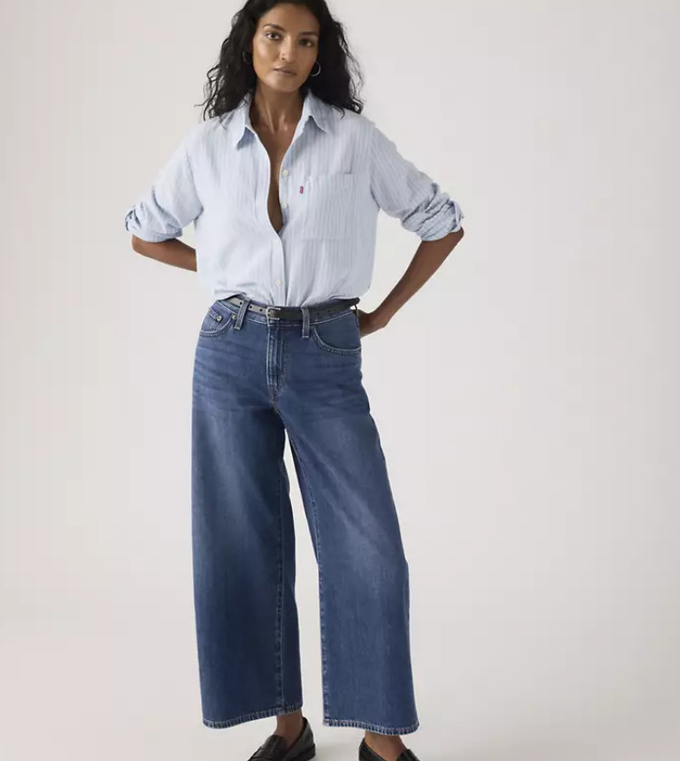 Levi’s Middy Wide-leg Ankle Lightweight Women’s Jeans, Kiss Goodbye – Dark Wash