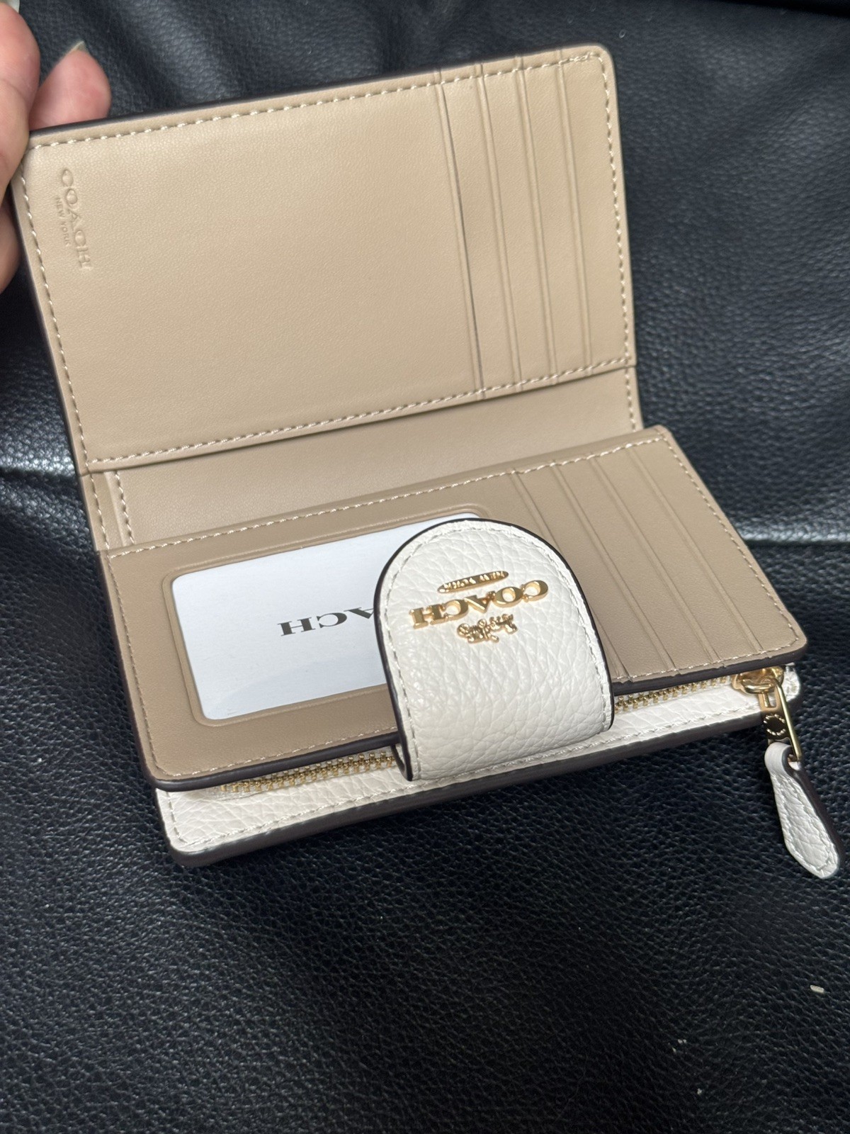 Coach Medium Corner Zip Wallet With Sketch Print In Gold/Chalk Multi CAO94 NWT