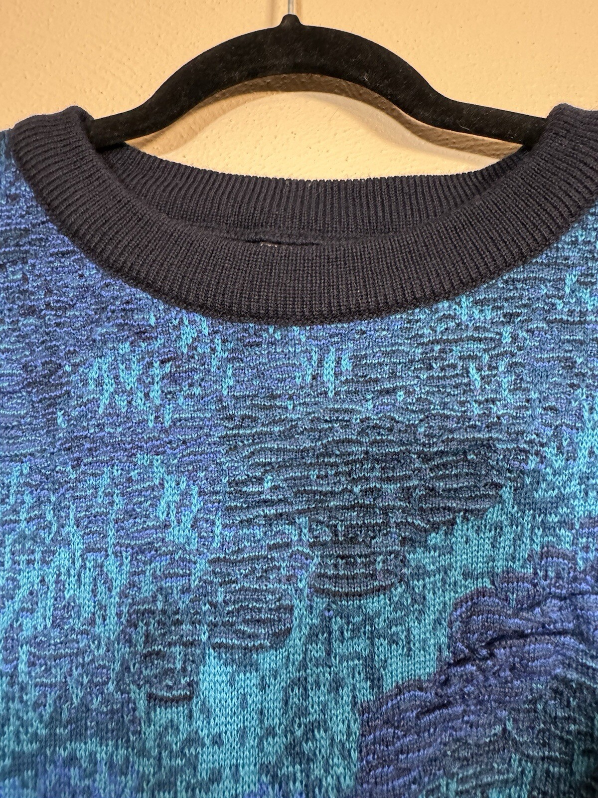 Vintage Far Horizons Australia Wool 3D Knit Textured Grandpa Sweater Sz M