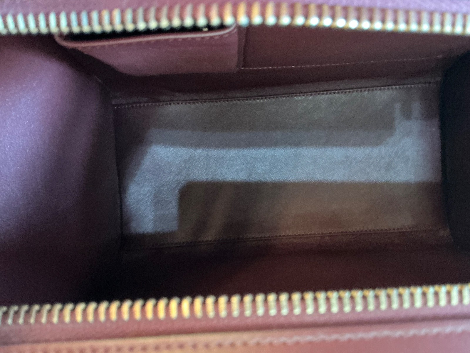 CELINE Micro Luggage Top Handle Handbag Bag New rare viral calfskin BURGUNDY