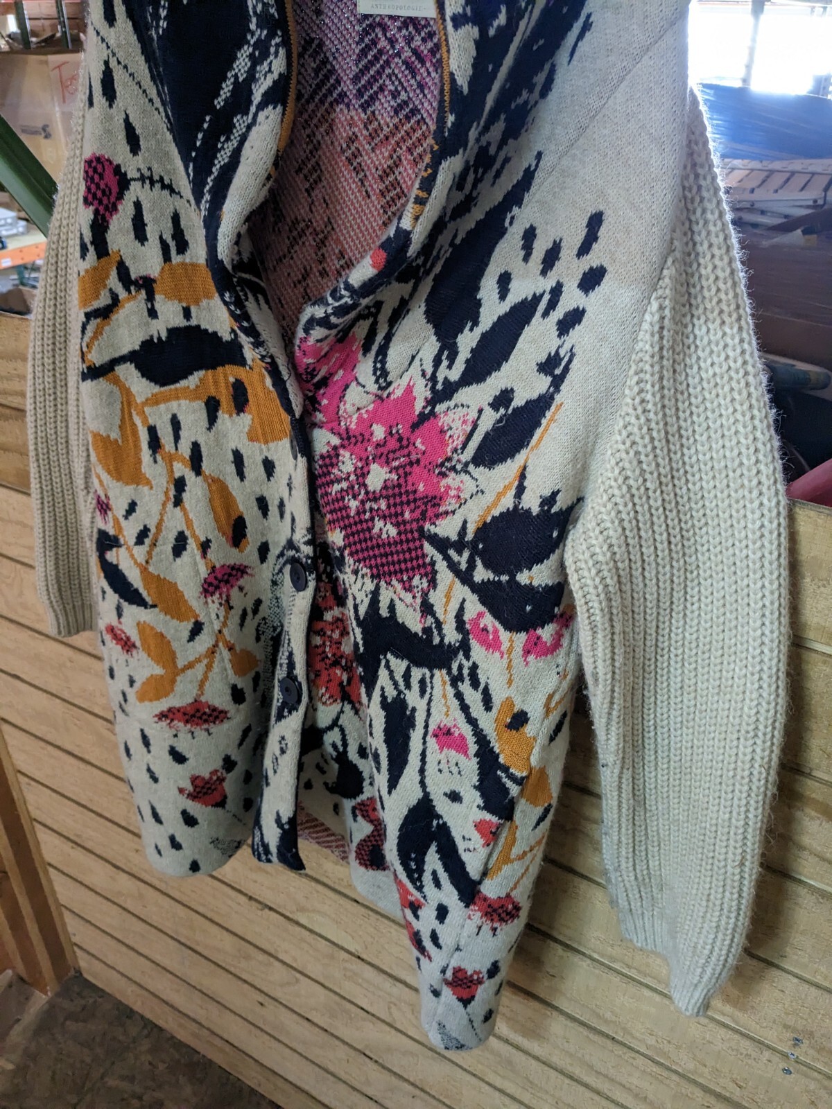 Anthropologie Aldomartins Maritza Floral M Cardigan Sweater Wool/Alpaca/Acrylic