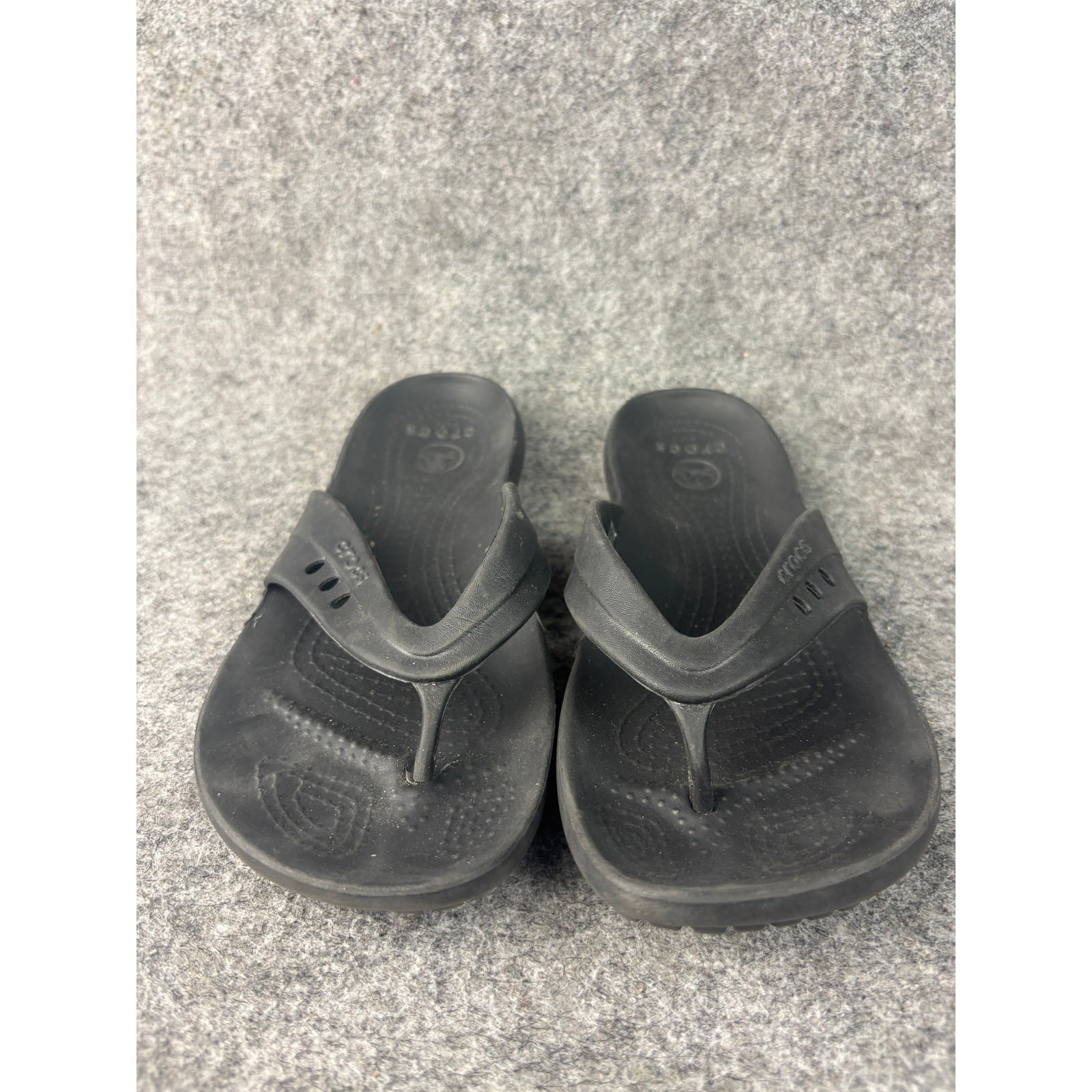 Crocs Kadee II Flip Flop Women Size 6 Black Thong Sandals
