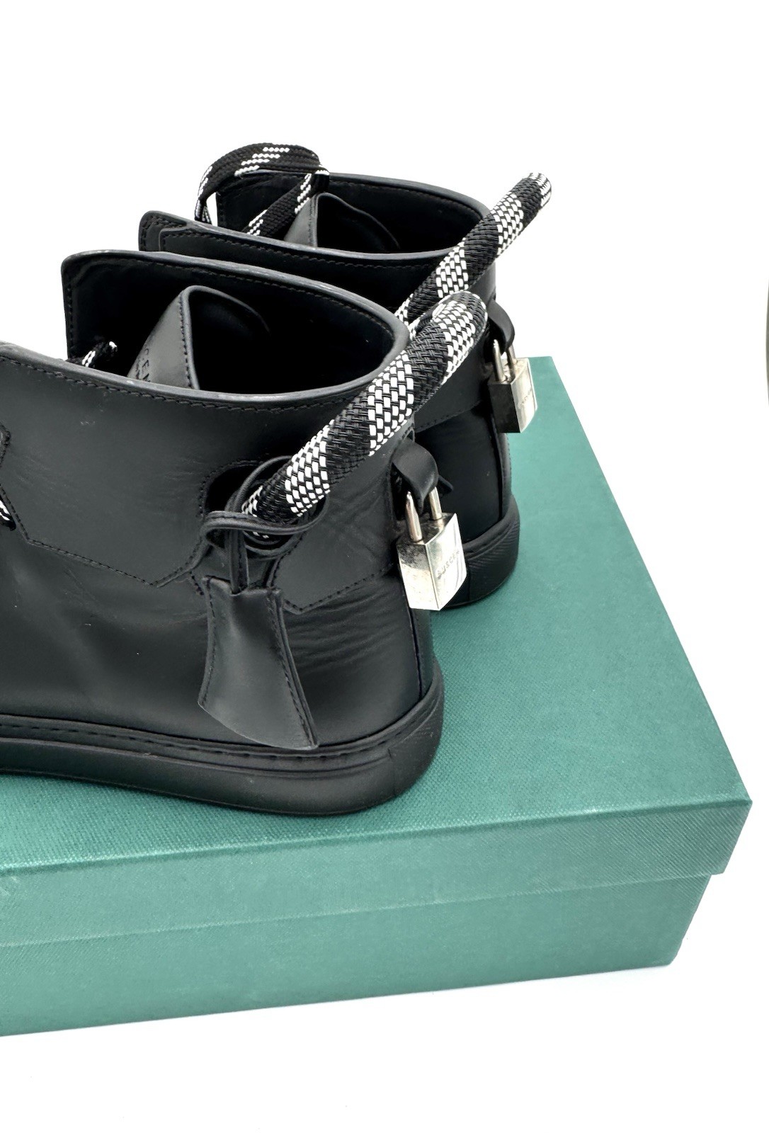 Buscemi 125MM Corda Black Leather Sneaker- Size 42 US 9