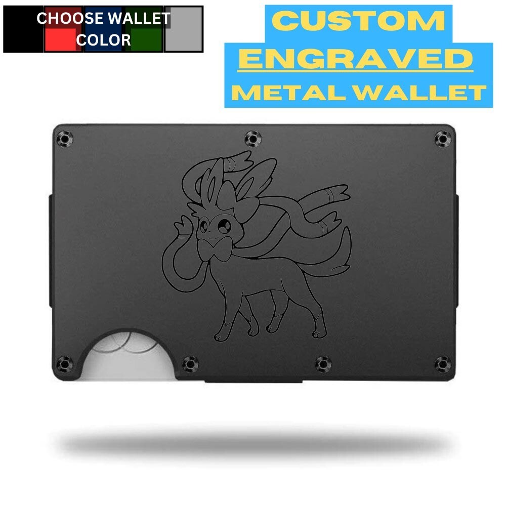 Custom SYLVEON POKE-MON Laser Engraved Wallet – Pick A Wallet Color