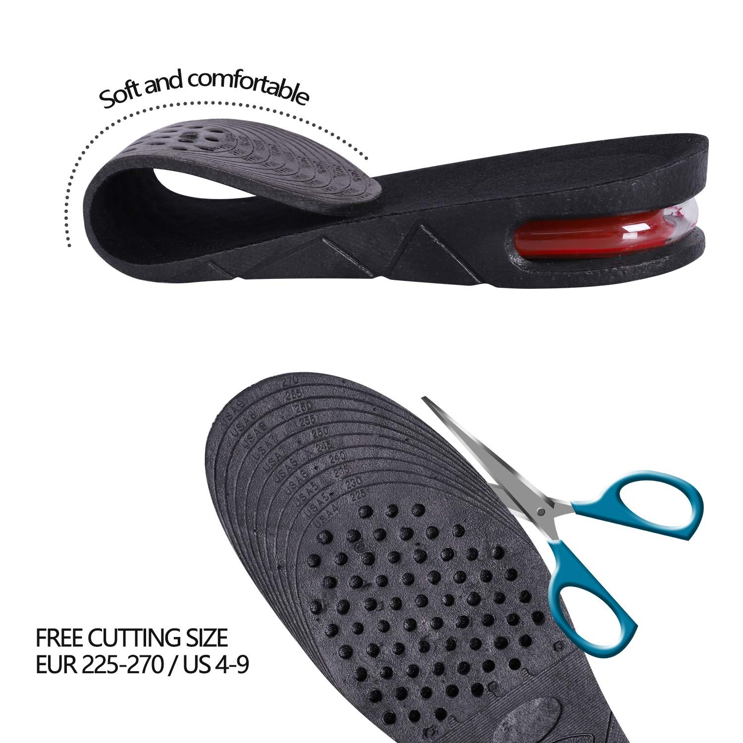 Height Increase Shoe Insoles for Men Women, 4-Layer 3.54 inch Shoe Lifts Pad …