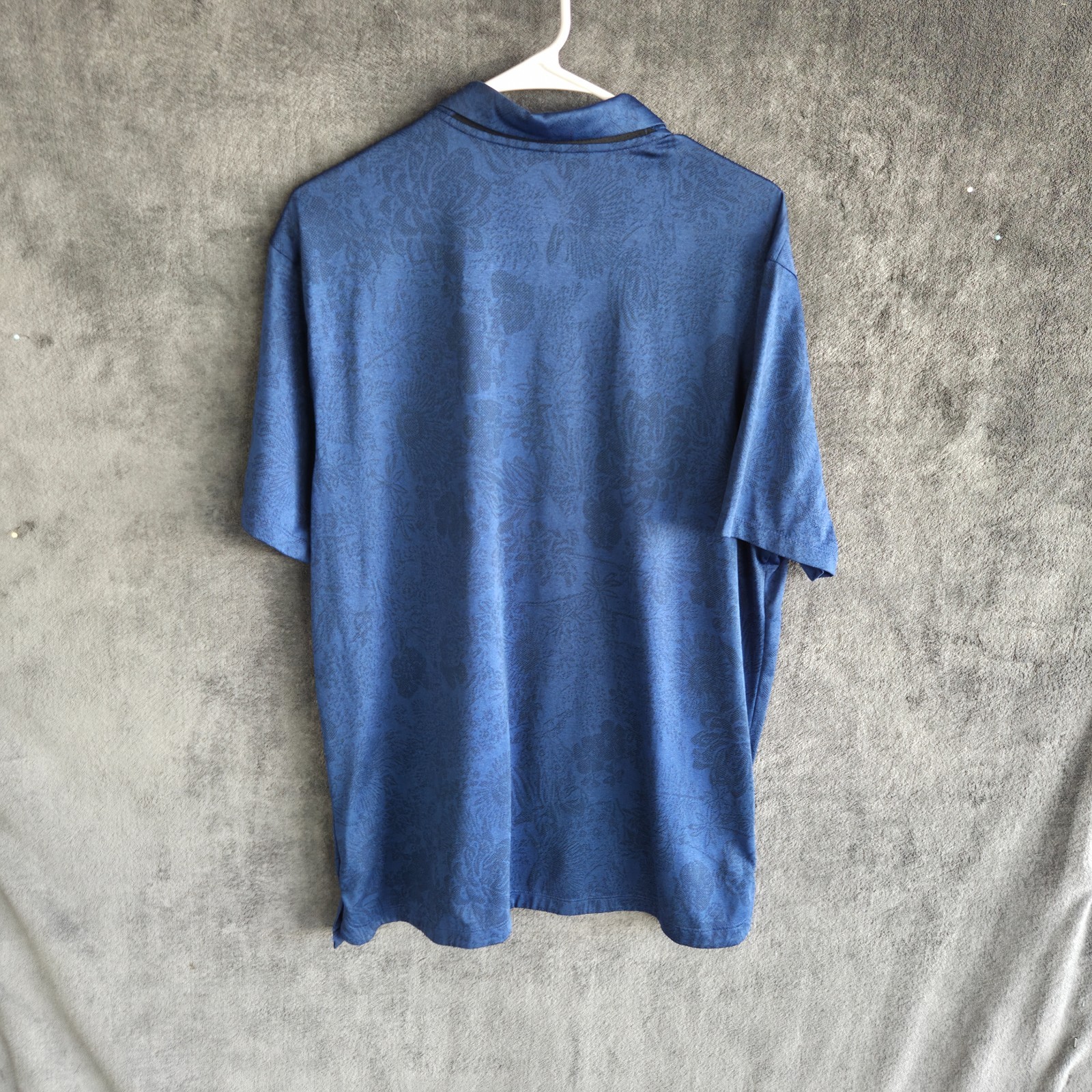 Nike Polo Men L Blue Tonal Floral Jacquard Dri-FIT Golf