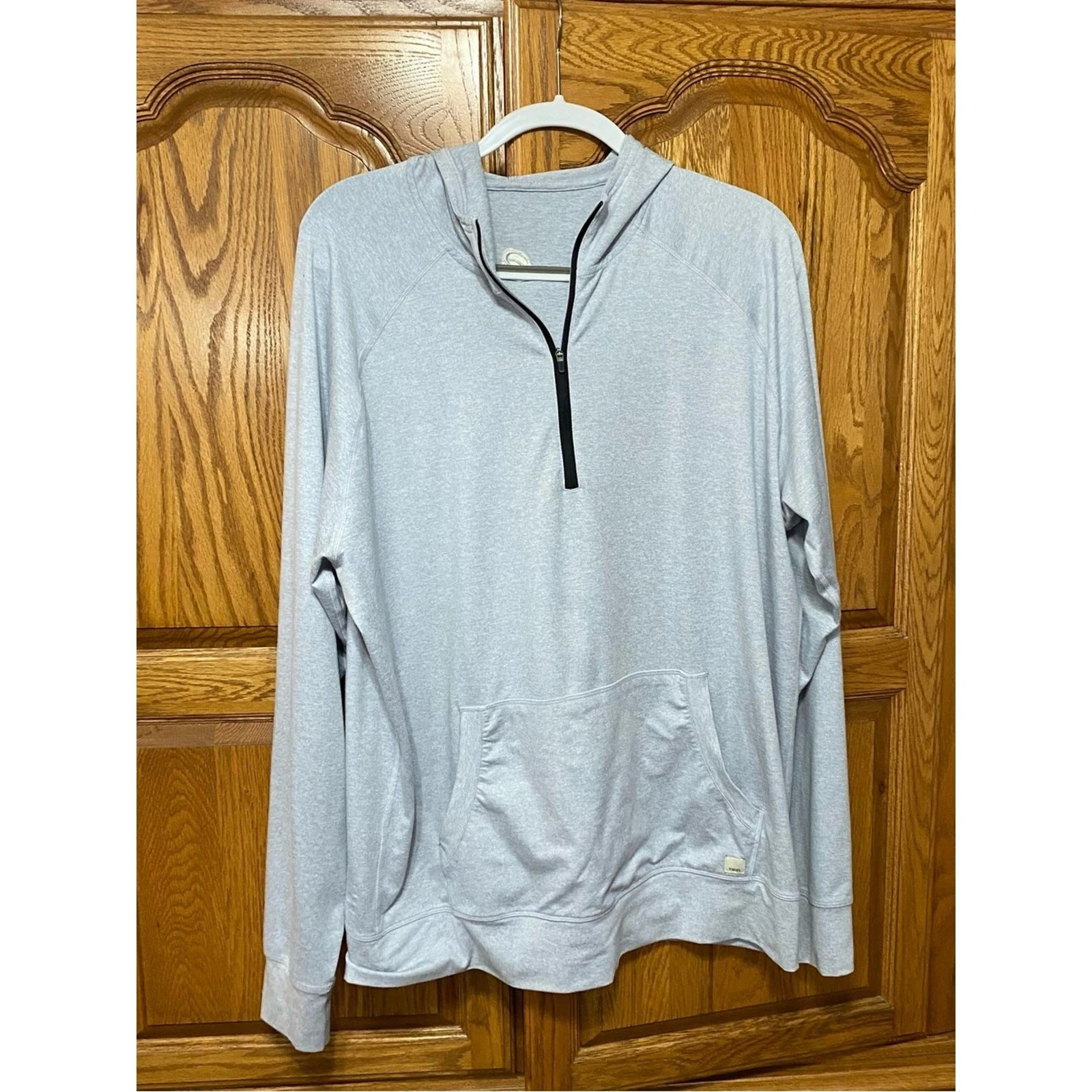 Vuori Men’s Ponto Performance Half Zip Hoodie Light Grey DreamKnit Athletic XXL