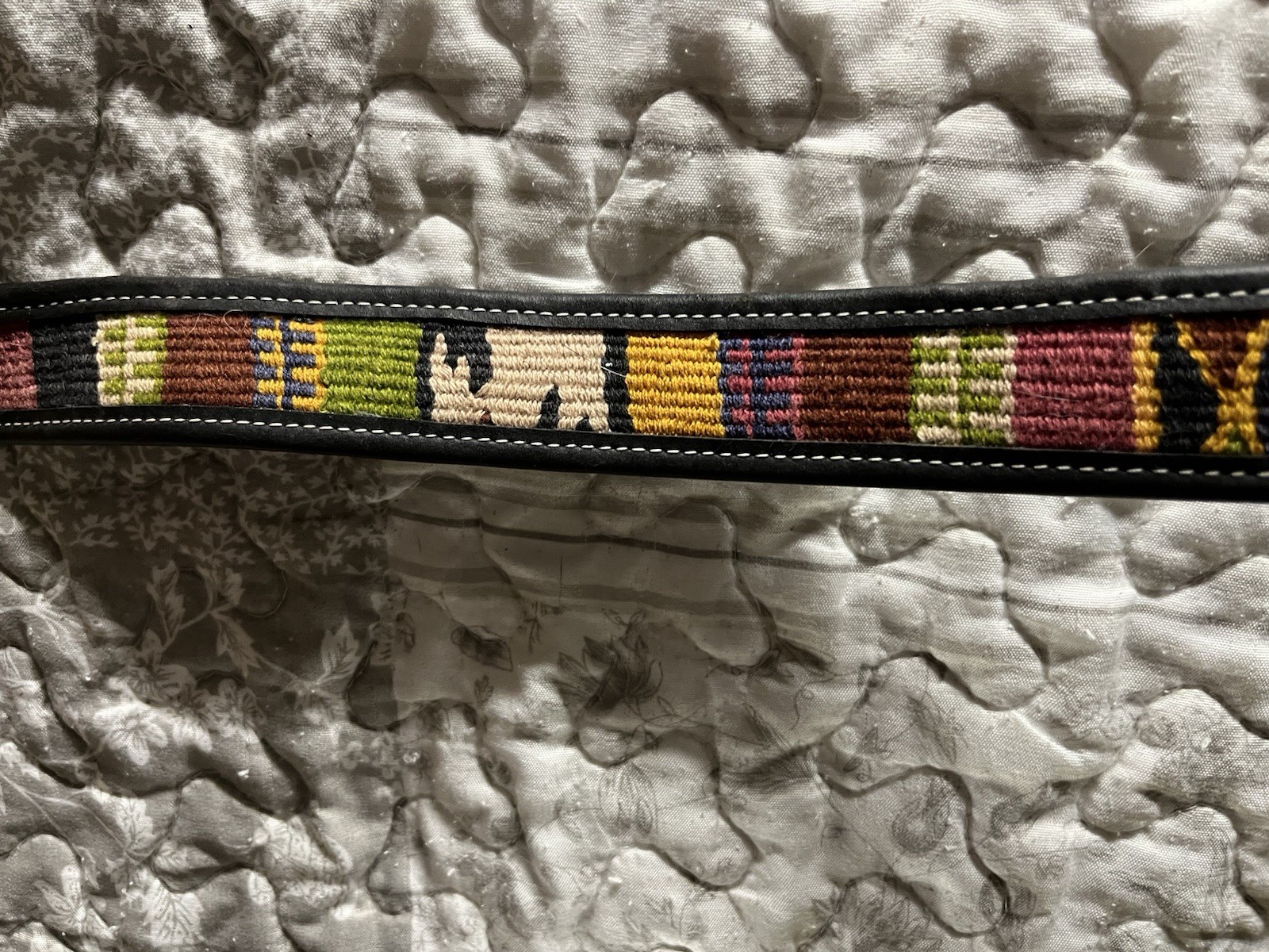 Black & Multicolor Geometric Woven Inlay Bohemian Belt 45 inches