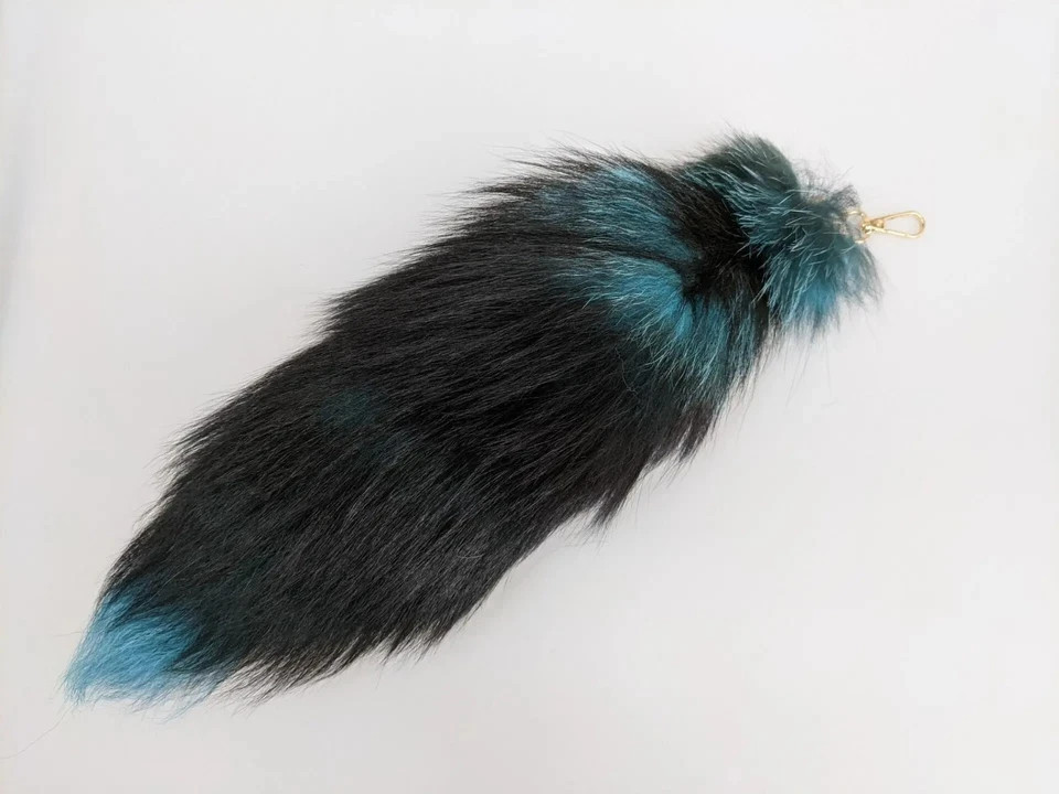 16″-18″ Real Fox Fur Tail Keychain Bag Charm Furry Pendant Costume Cosplay Toys