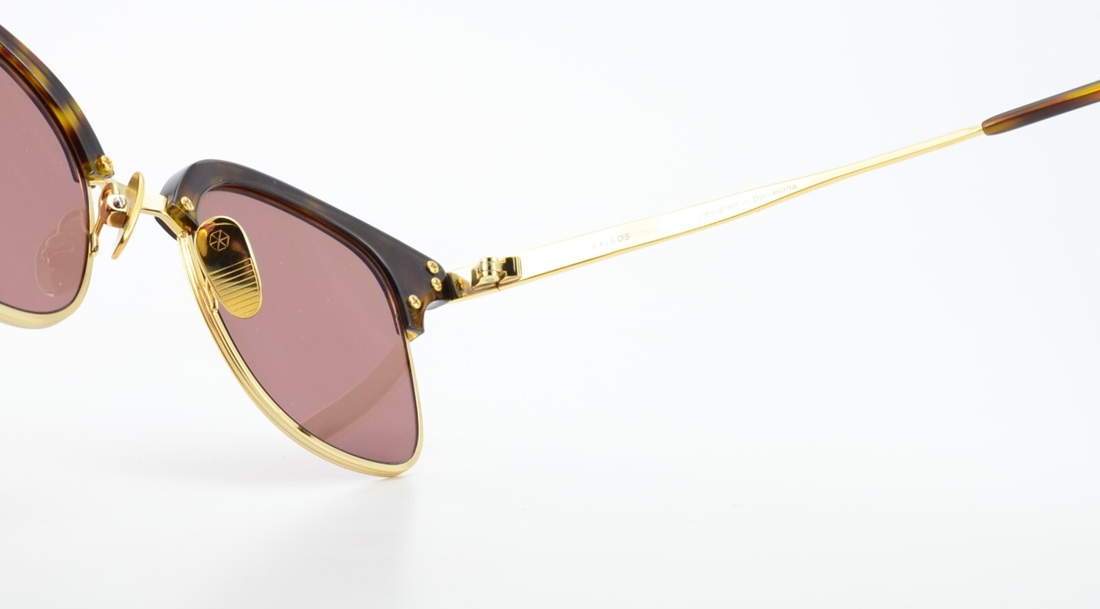 KALEOS Sunglasses Square 48-20 C-002 Shiny Gold Havana Luxury Design L
