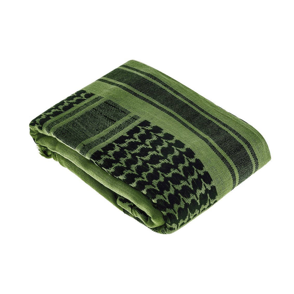 Mil-Tec OD Olive Black Shemagh Desert Scarf 100% Cotton 43x43in Tactical