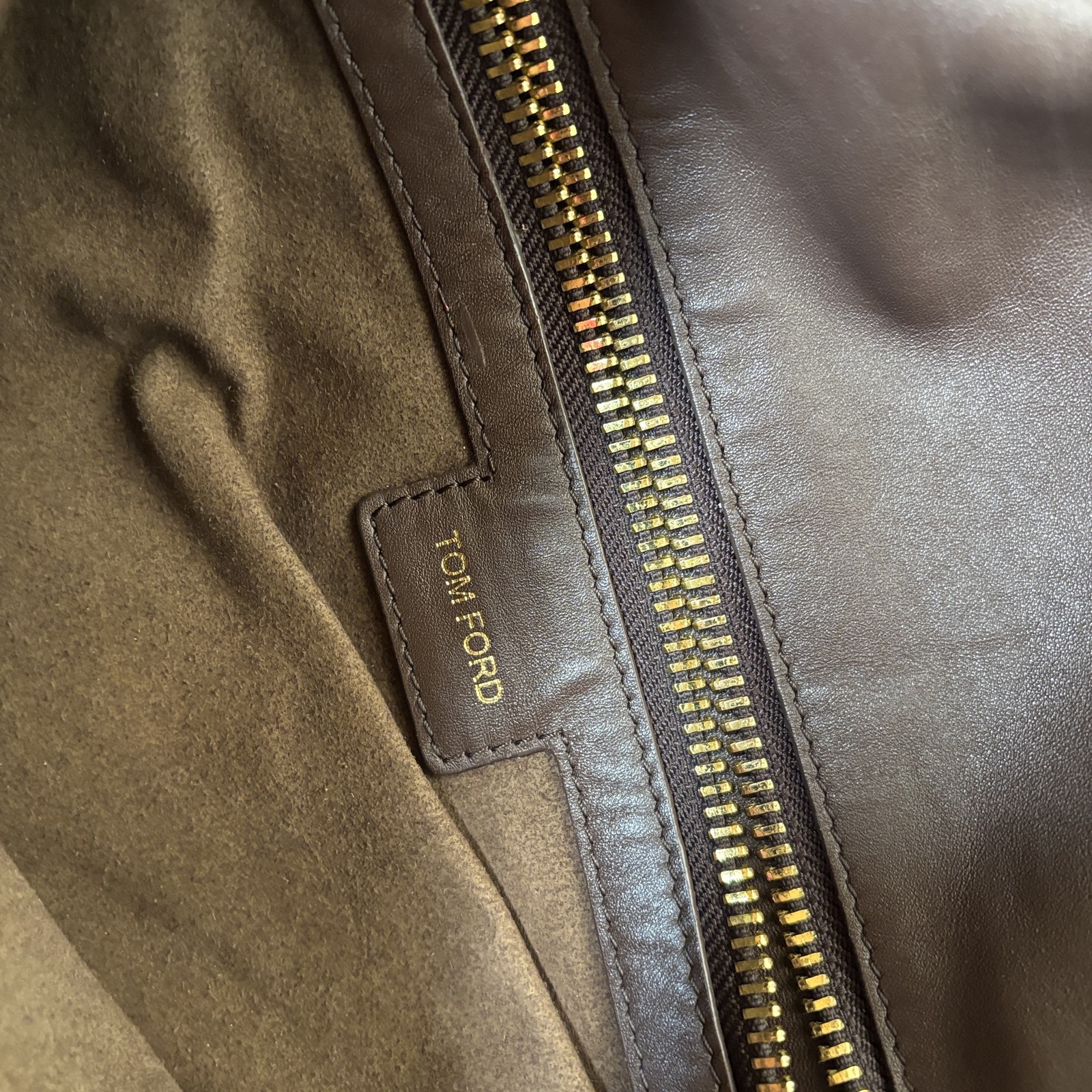 Tom Ford Jennifer Large Brown Calfskin Leather Crossbody Bag 14.25″L/4″W/11″H