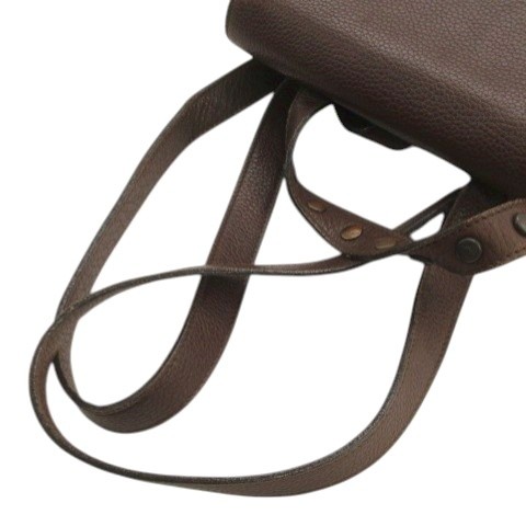 Hirofu Leather Rucksack Brown Ladies 12.6in Vintage Condition B