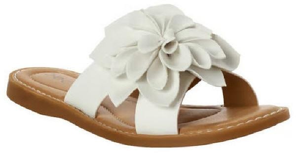 b.o.c. by Born Women’s Pretty Flowered Comfy Flat Slide Sandals, White and Black