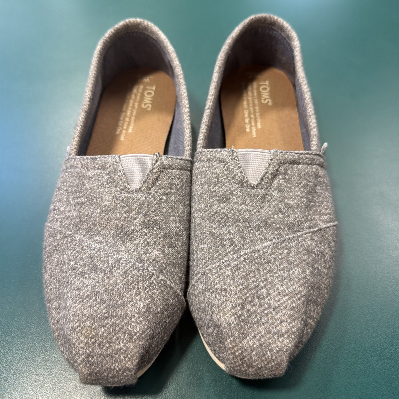 Women’s TOMS Classic Grey Marl Size 7 Slip-On Shoes
