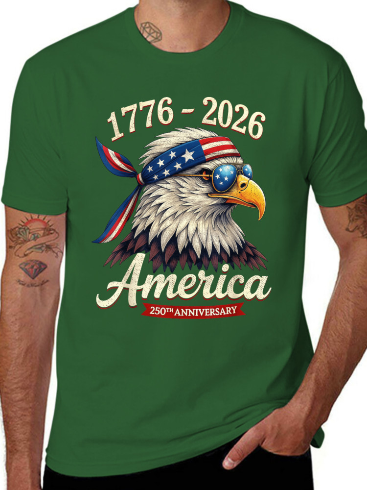 250 Years America Anniversary 1776 Bald Eagle 250th Birthday US Flag T-Shirt