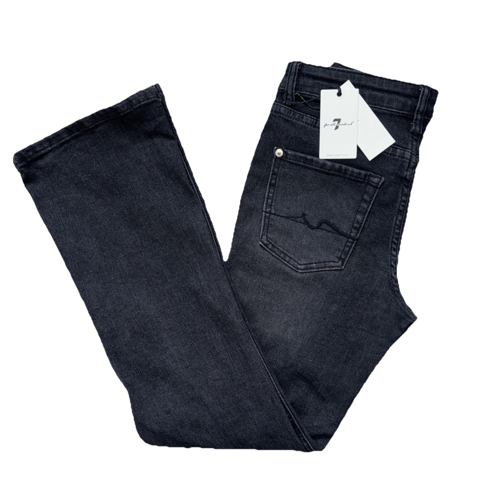 7 For All Mankind Jeans Denim Lustre Original Bootcut Charcoal Gray Women Sz 12