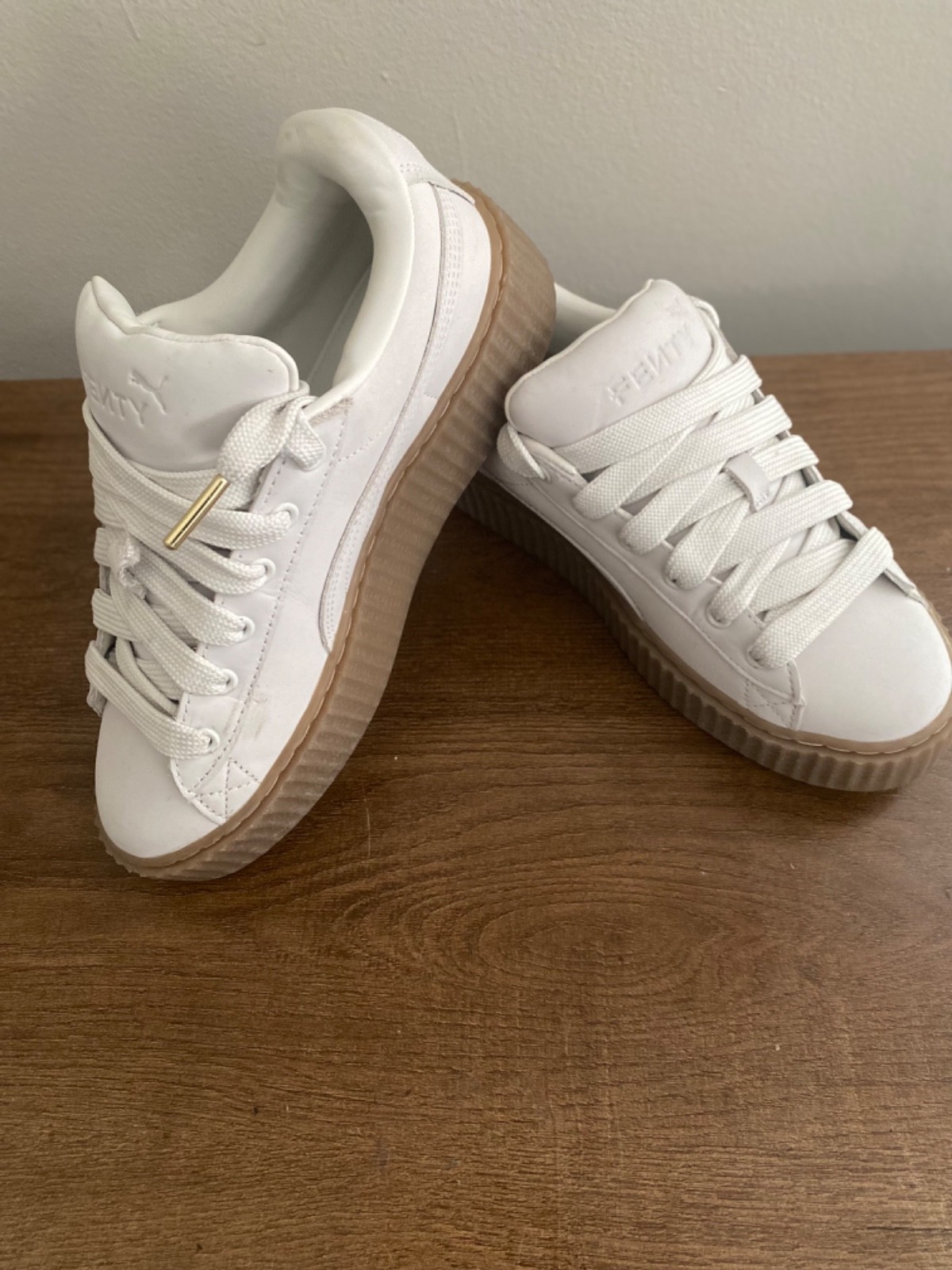 Size -8.5-Puma Fenty Creeper Style Sneaker-Beige with Gum Sole-Women’s