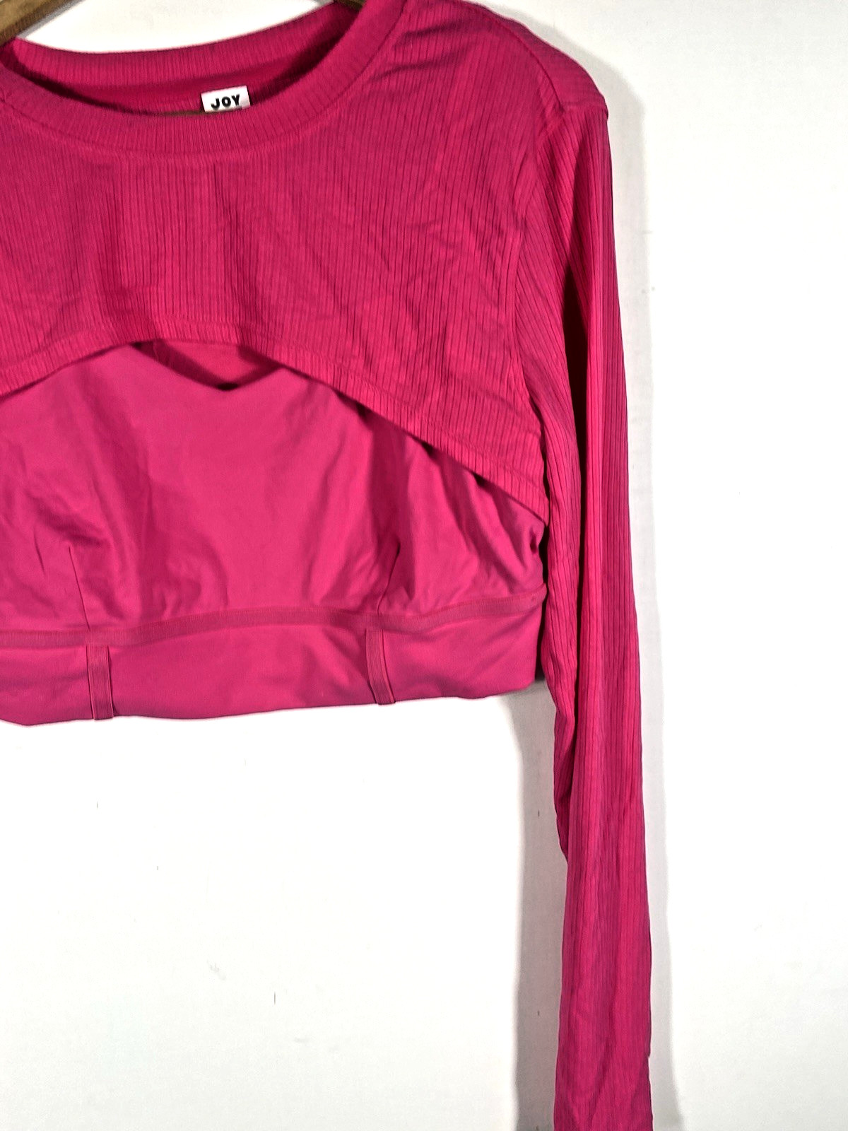 Joy Lab Activewear Set Size L XL Pink Crop Bolero Sports Bra Leggings Flare NEW
