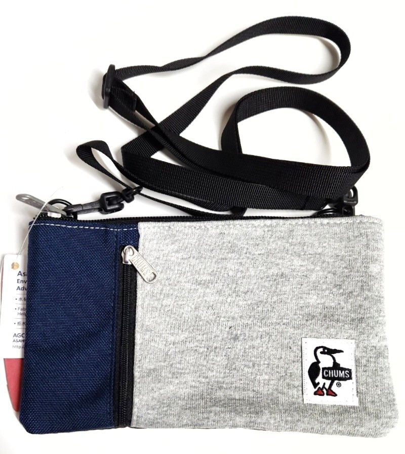 Chums Phone Case Shoulder Bag iPhone 12 Gray Basic Navy Dirt Water Repellant NWT