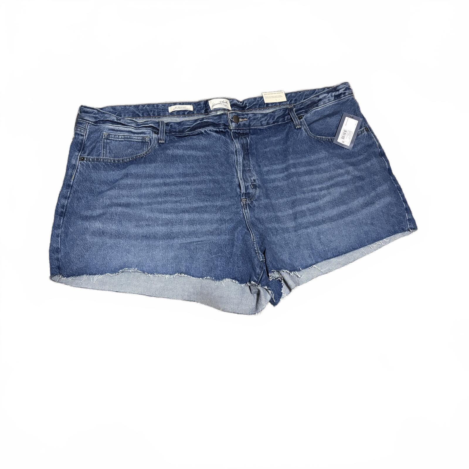 Lot of 2 NWT Universal Thread Plus Size 26 Jean Shorts Denim Black Blue 26W