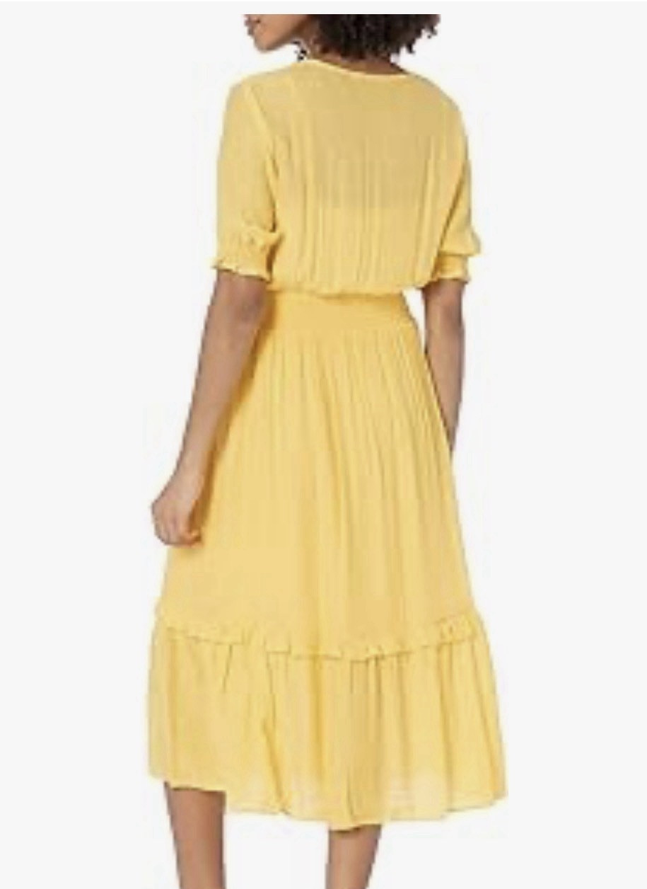 Nanette Lepore dress Womens Caribbean Texture sun Dress Size 10 Yellow no lining