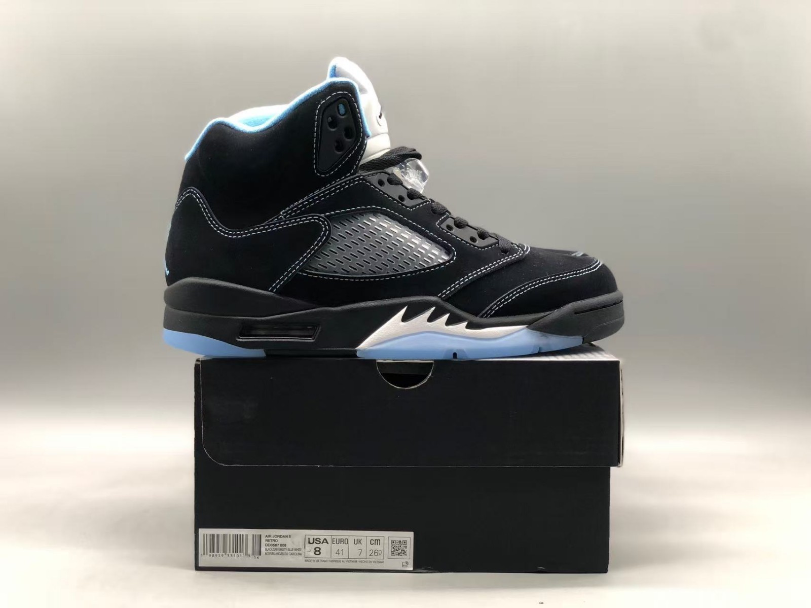 Jordan 5 Black University Blue” Men’s Basketball Shoes High Top