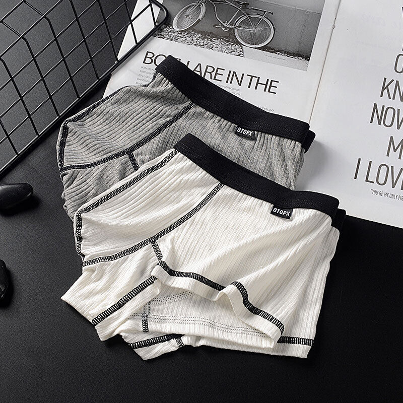 Men’s Sexy Underwear Low waist Briefs U Pouch Boxers Striped Shorts Underpants