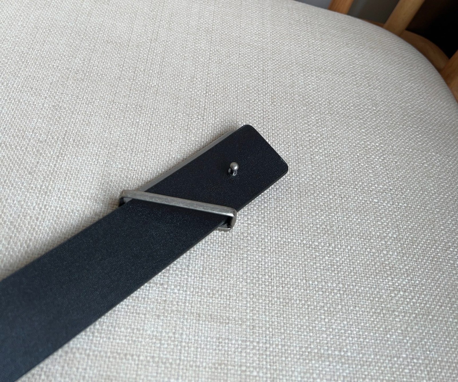 Prada men’s silver-button black leather belt