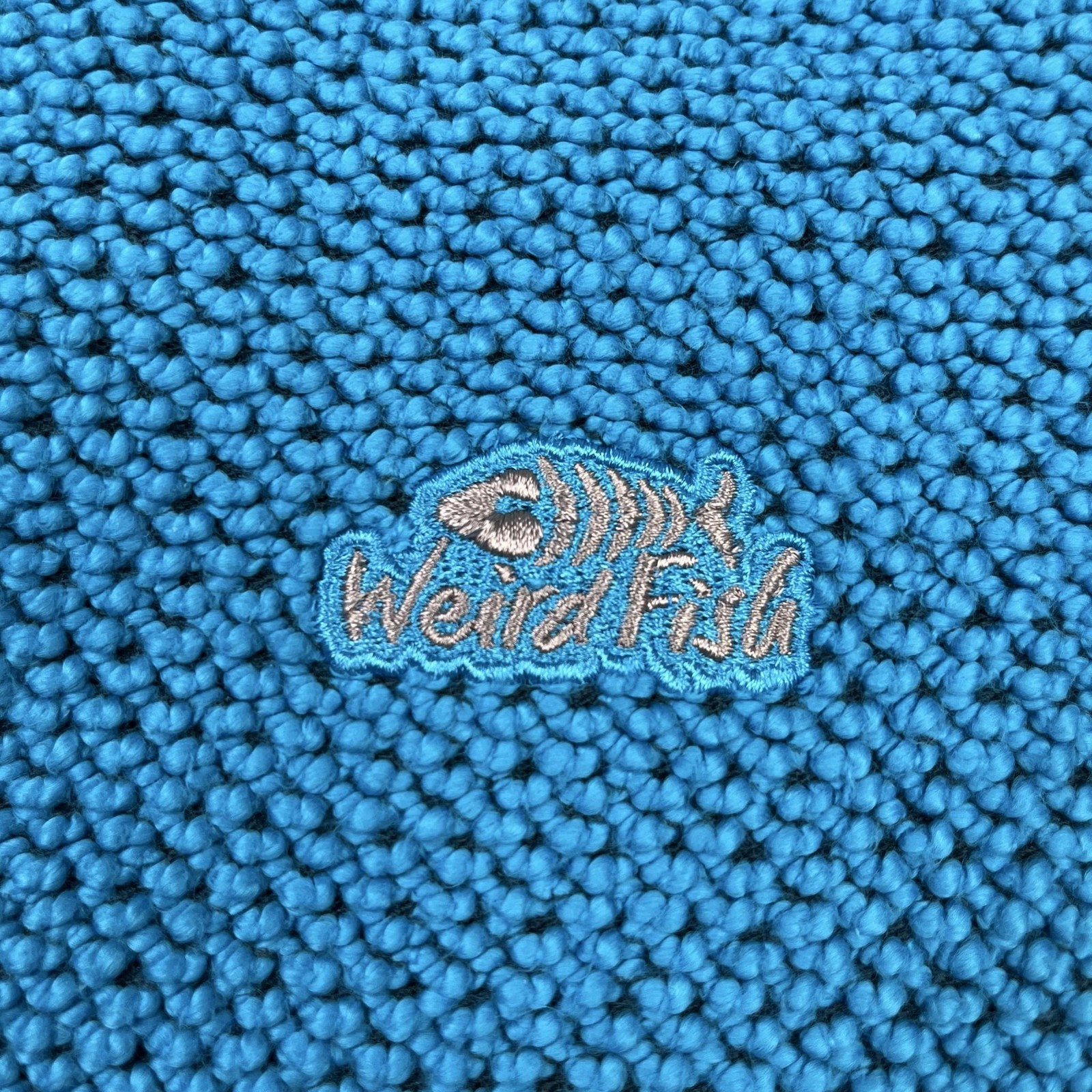 Weird Fish Jumper Men Large Blue 1/4 Zip High Neck Pockets Macaroni Knit Outdoor